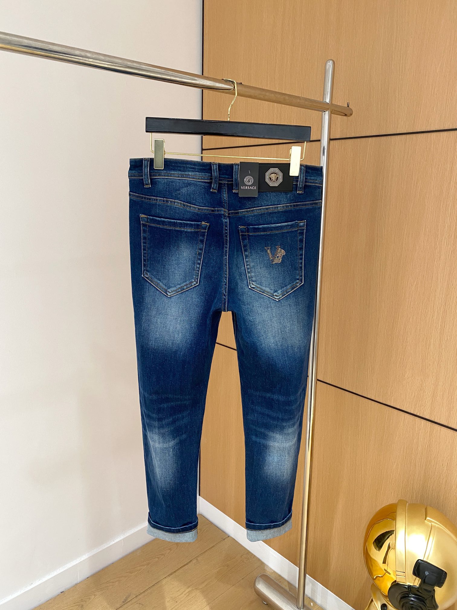 ヴェルサーチ ジーンズ と はＮ級品 プリント カジュアルパンツ デニム 上質 ズボン ブルー_2