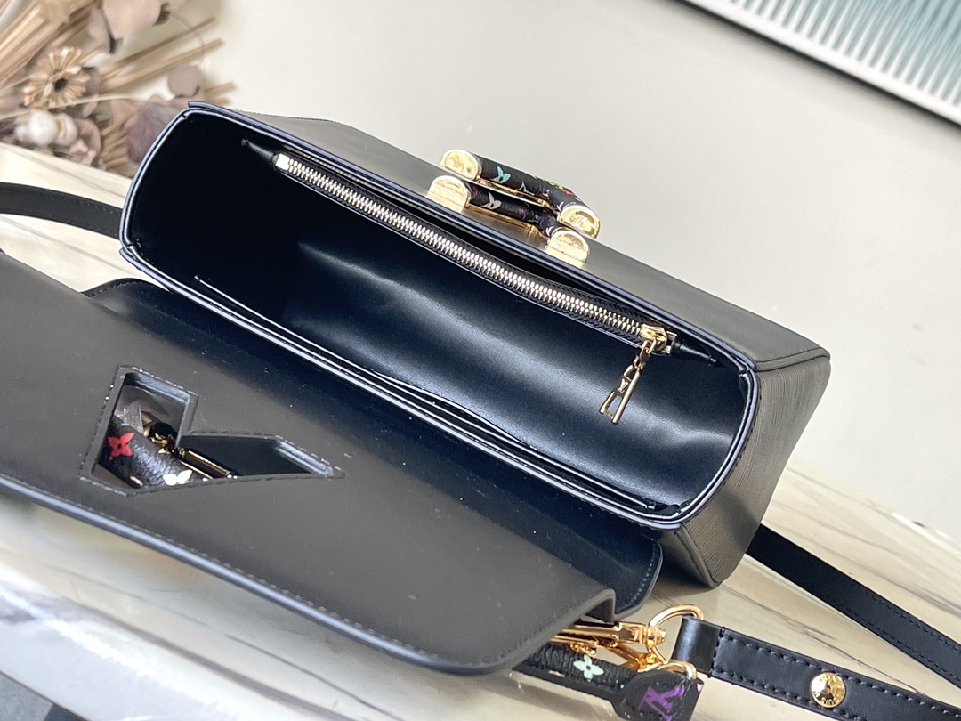 ルイヴィトンバッグ 黒スーパーコピー ハンドバッグ 牛革 レザー 斜め掛けバッグ M13243 ブラック_8