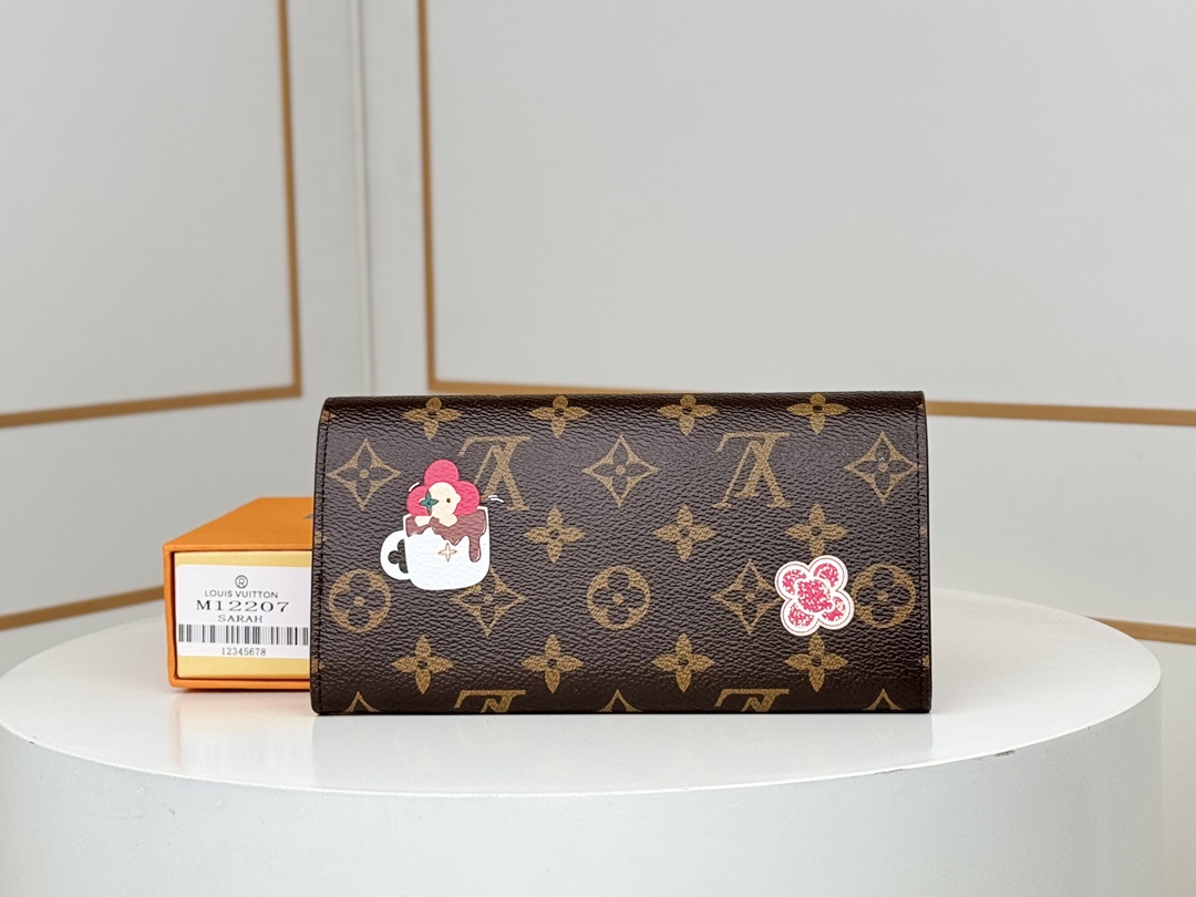 ルイヴィトン財布 売りたい偽物 ロング 多機能ポケット 花柄 M12207 ブラウン_2