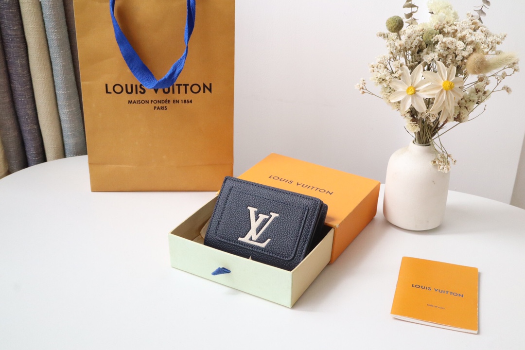 LV ルイヴィトン財布 ウィスーパーコピー 牛革 柔らかい 二つ折り プリント M83362 ブラック_1