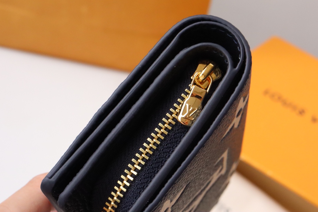 LV ルイヴィトン財布 ウィスーパーコピー 牛革 柔らかい 二つ折り プリント M83362 ブラック_4