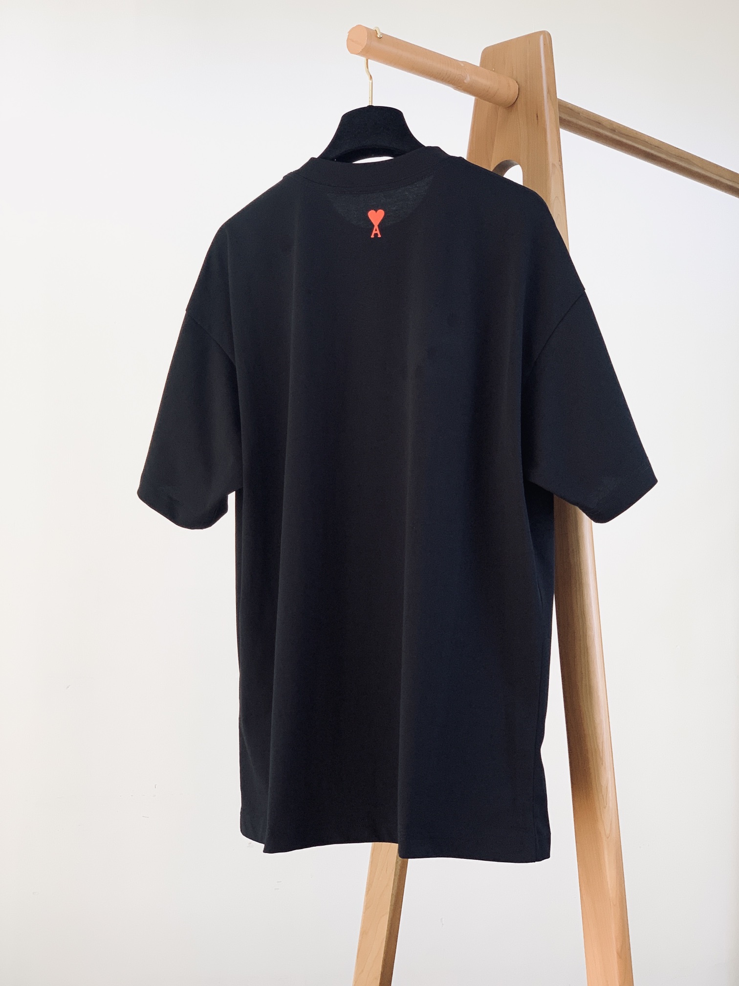 AMI アレクサンドルマテュッシ 店舗偽物 半袖トップス 純綿Tシャツ ゆったり クラシック ブラック_2