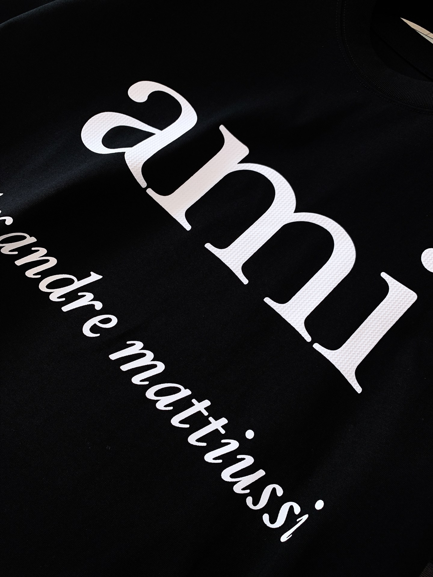 AMI アレクサンドルマテュッシ 店舗偽物 半袖トップス 純綿Tシャツ ゆったり クラシック ブラック_4