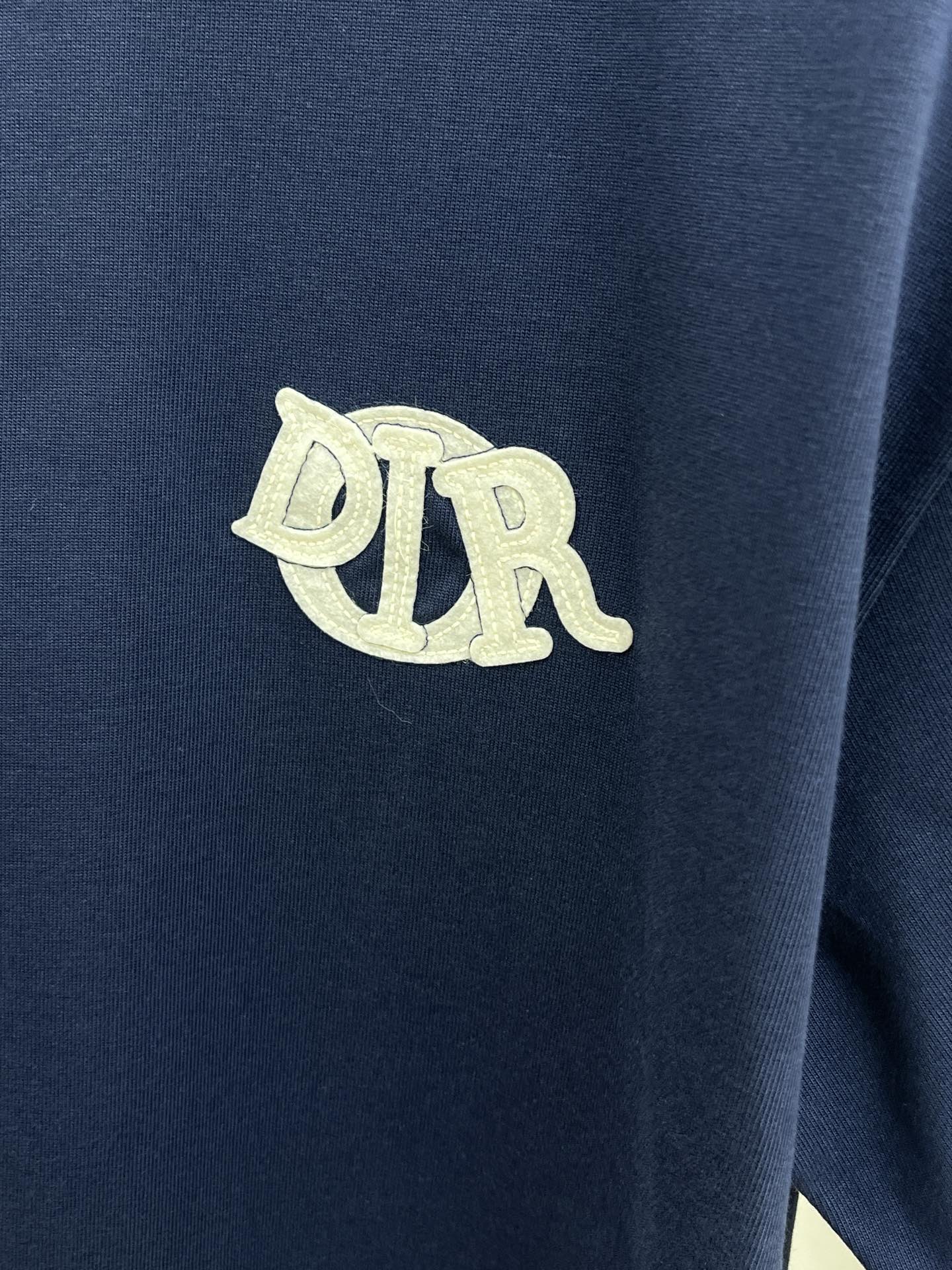 ディオールtシャツコーデ激安通販 トップス 純綿 ロゴ刺繍 柔らかい 男女兼用 ブルー_4