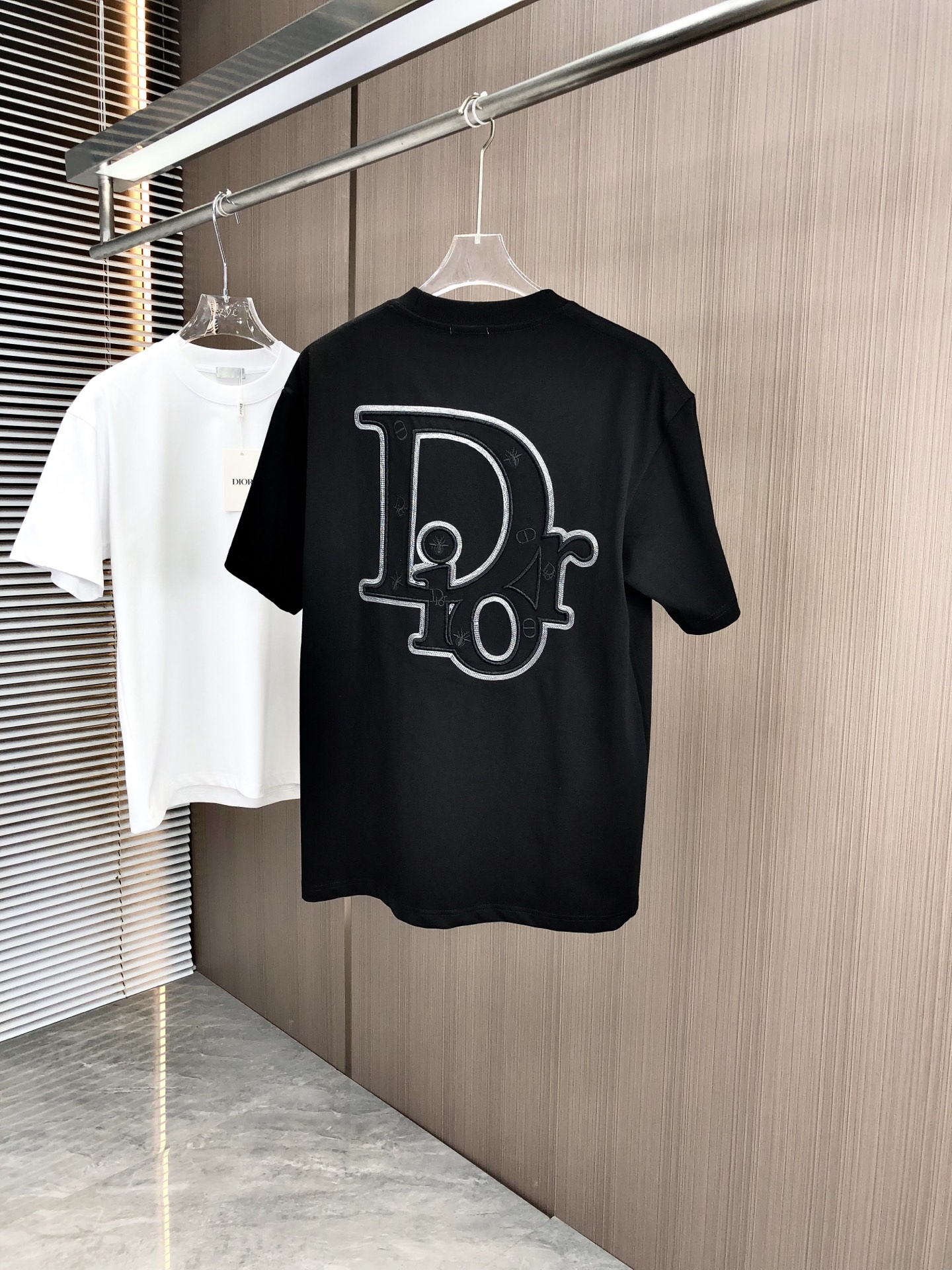 ディオールtシャツメンズスーパーコピー トップス 純綿 柔らかい ゆったり ブラック_2