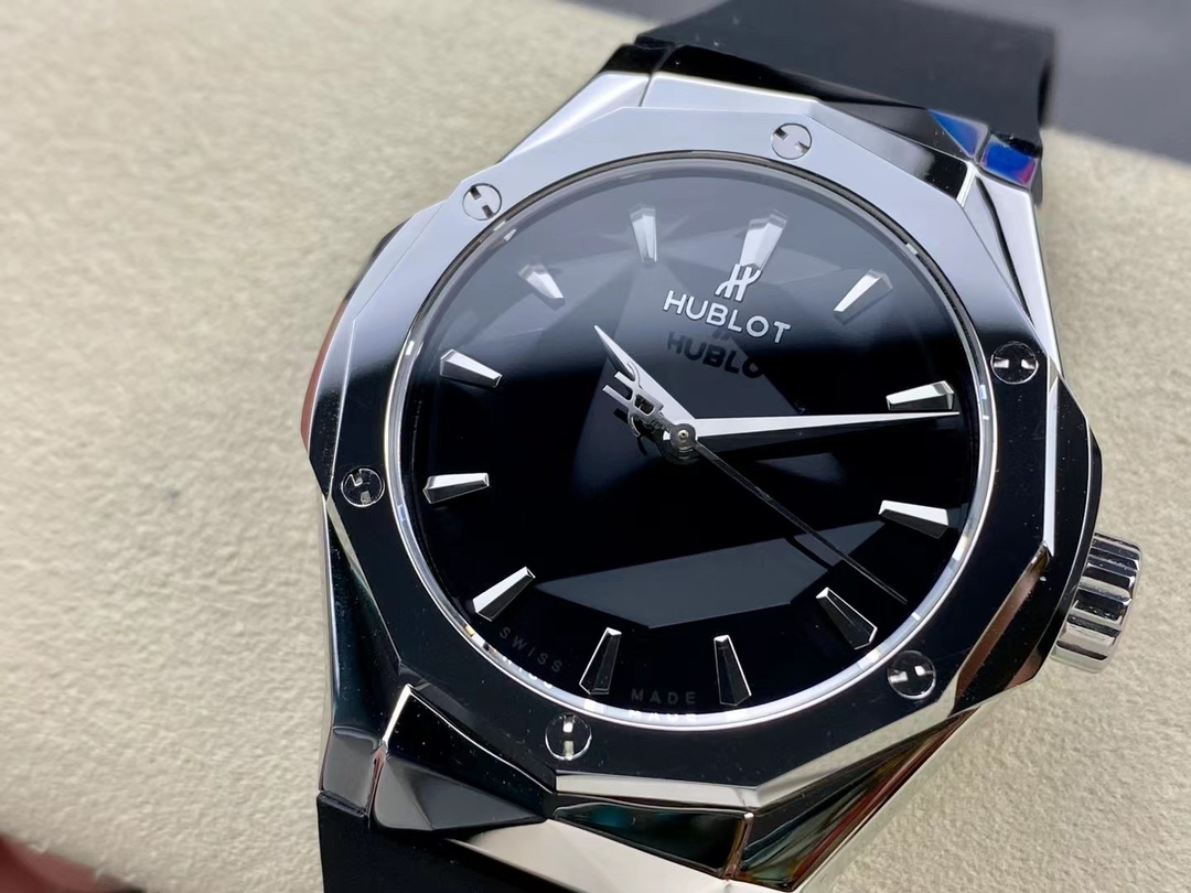 腕時計 hublot偽物 ファッション 防水 ウォッチ ゴムバンド  紳士 シンプル ブラック_2
