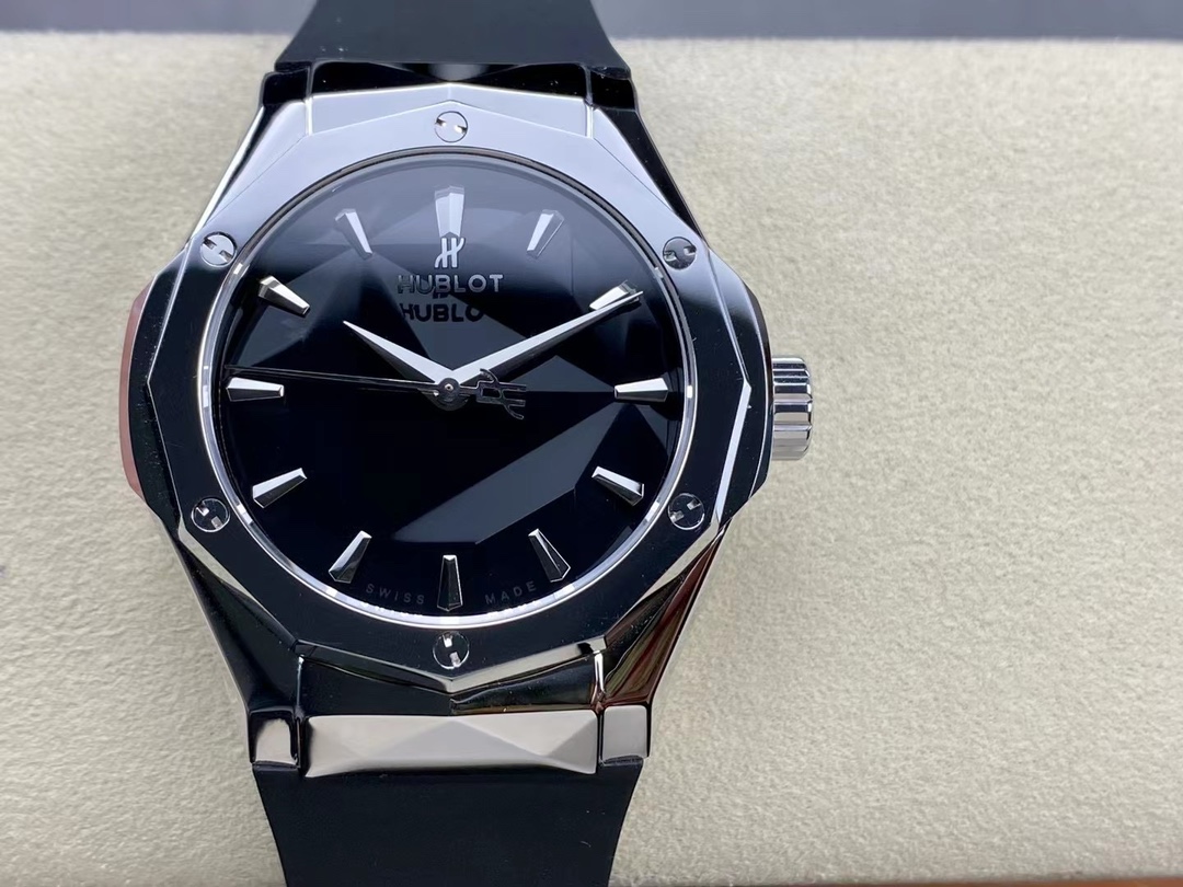 腕時計 hublot偽物 ファッション 防水 ウォッチ ゴムバンド  紳士 シンプル ブラック_3