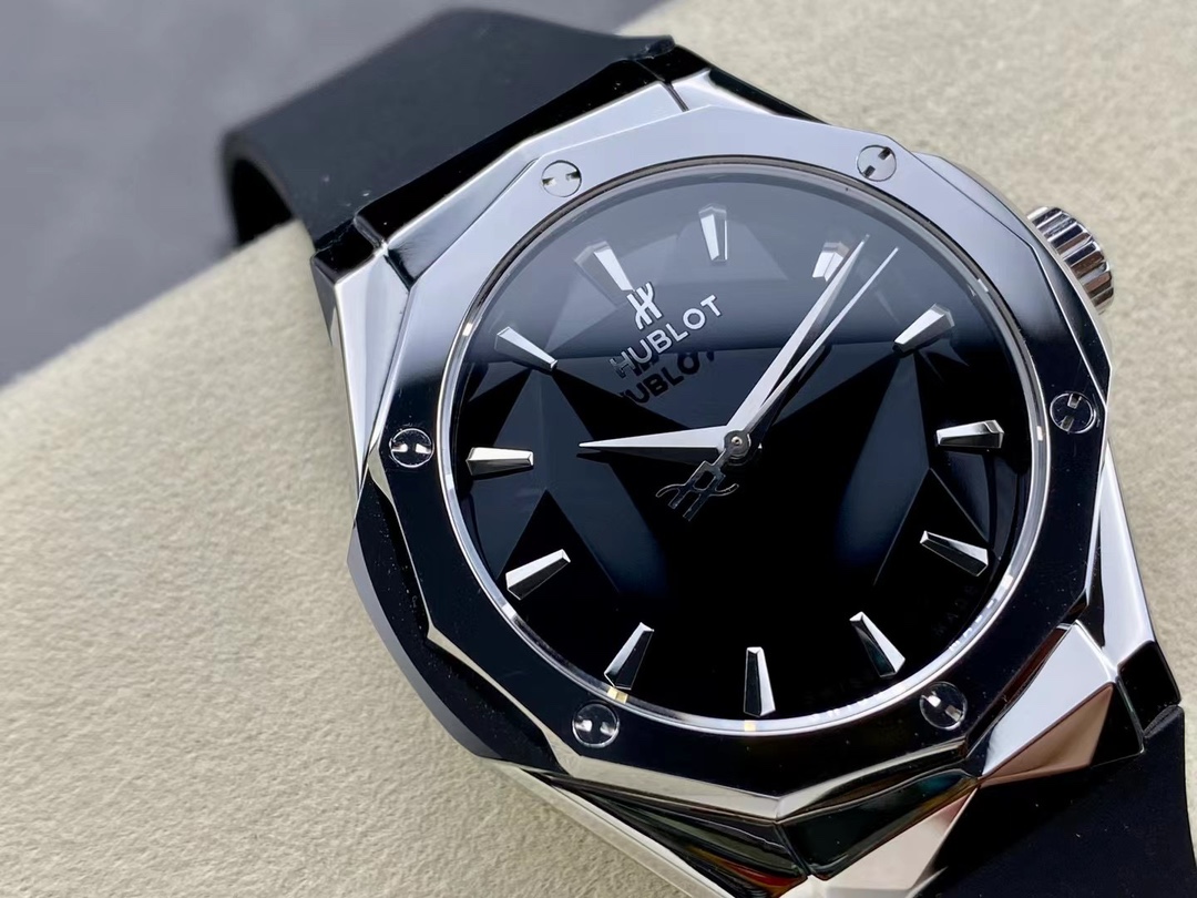 腕時計 hublot偽物 ファッション 防水 ウォッチ ゴムバンド  紳士 シンプル ブラック_4