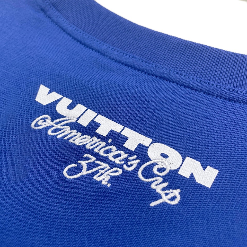 一番安い ルイヴィトンtシャツ楽天コピー シンプル 綿 半袖 トップス ゆったり ブルー_8