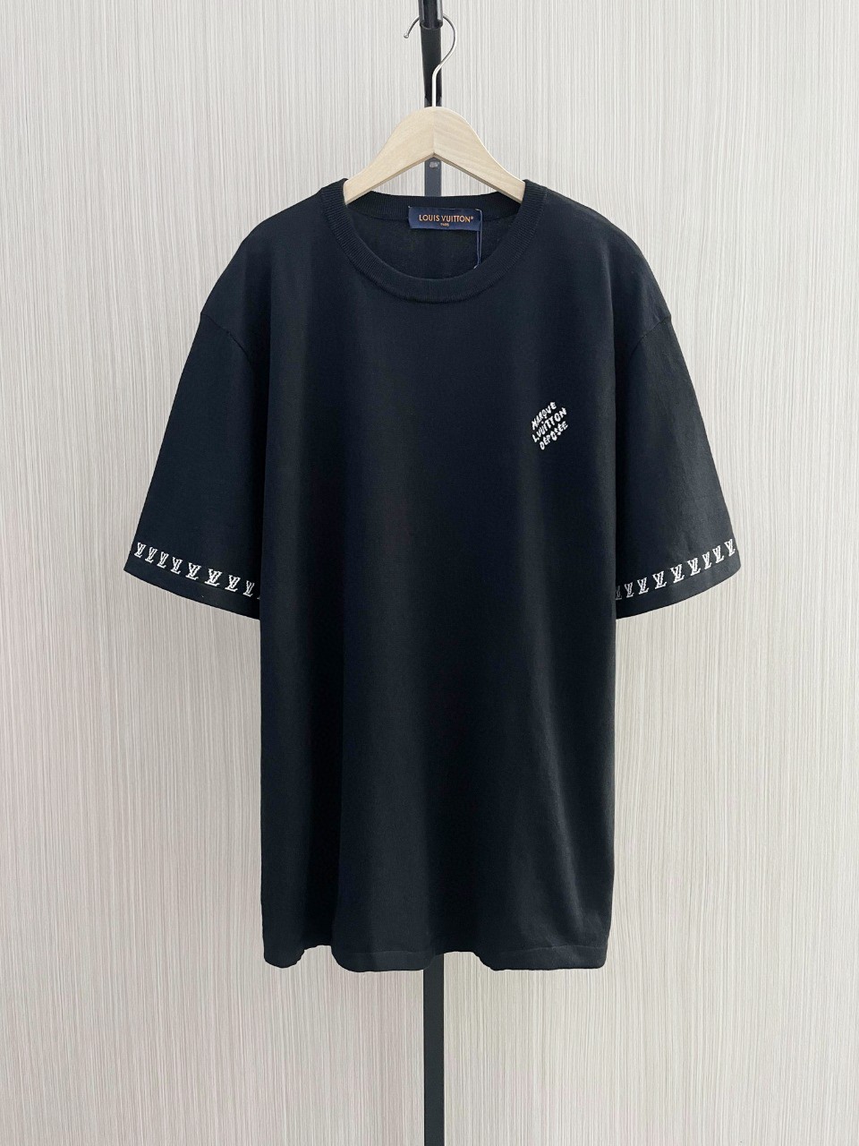 ルイヴィトンtシャツ メンズ偽物 ロゴプリント シンプル 綿 半袖 トップス ゆったり ブラック_3