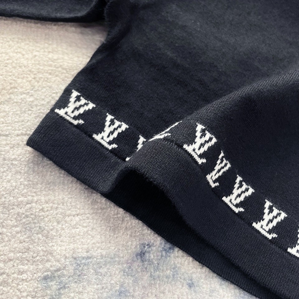 ルイヴィトンtシャツ メンズ偽物 ロゴプリント シンプル 綿 半袖 トップス ゆったり ブラック_8