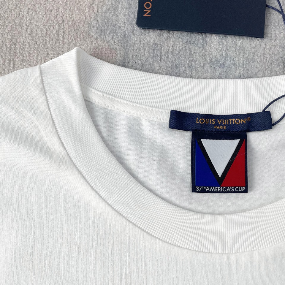 お洒落！ヴィトンのtシャツコピー シンプル 綿 半袖 トップス ゆったり ホワイト_5
