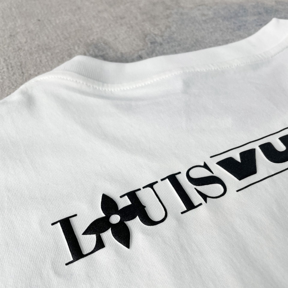 お洒落！ヴィトンのtシャツコピー シンプル 綿 半袖 トップス ゆったり ホワイト_7
