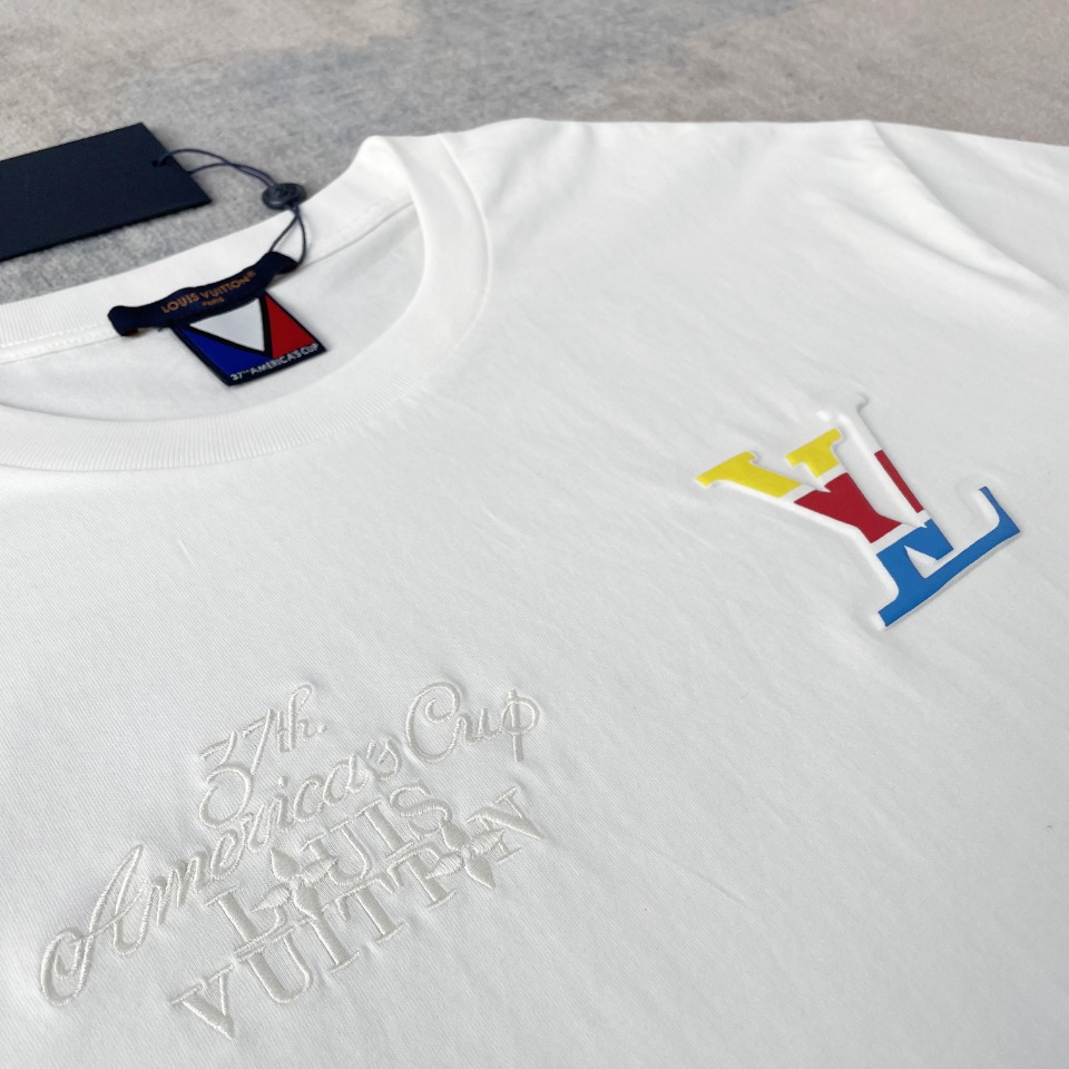 お洒落！ヴィトンのtシャツコピー シンプル 綿 半袖 トップス ゆったり ホワイト_8