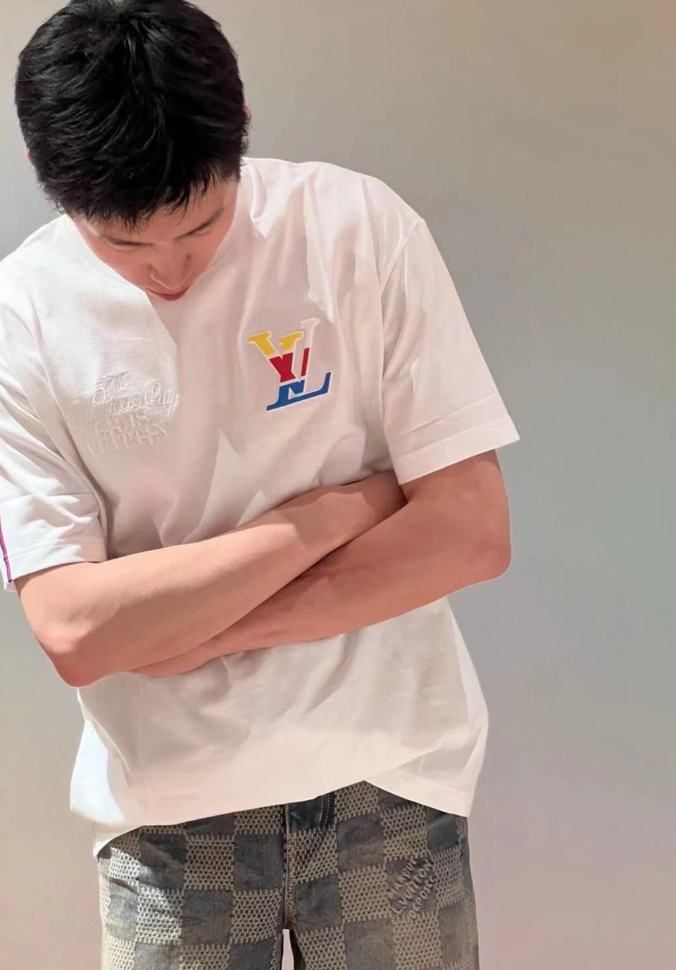 お洒落！ヴィトンのtシャツコピー シンプル 綿 半袖 トップス ゆったり ホワイト_10