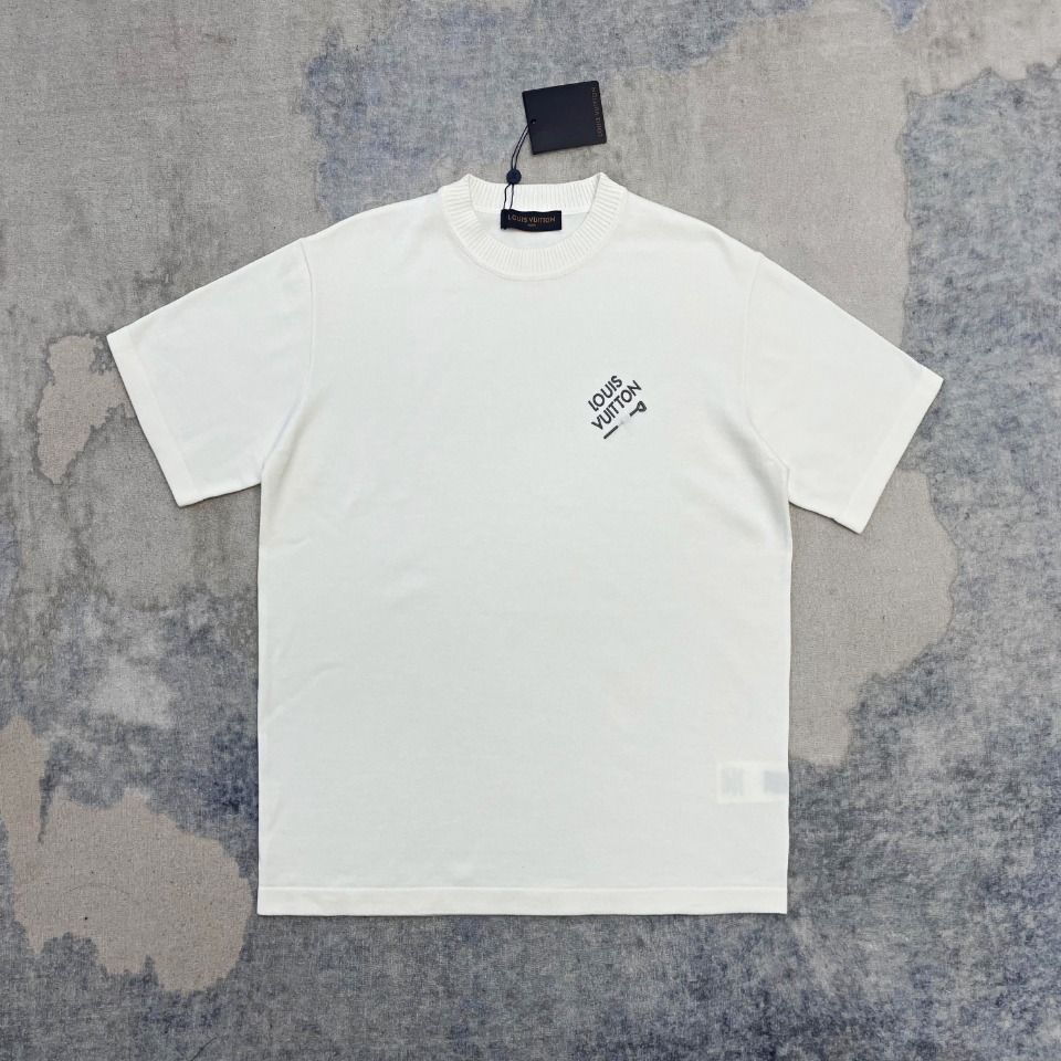 最新到着‼ルイヴィトン ロゴtシャツ偽物 綿 半袖 トップス ゆったり プリント ホワイト_2