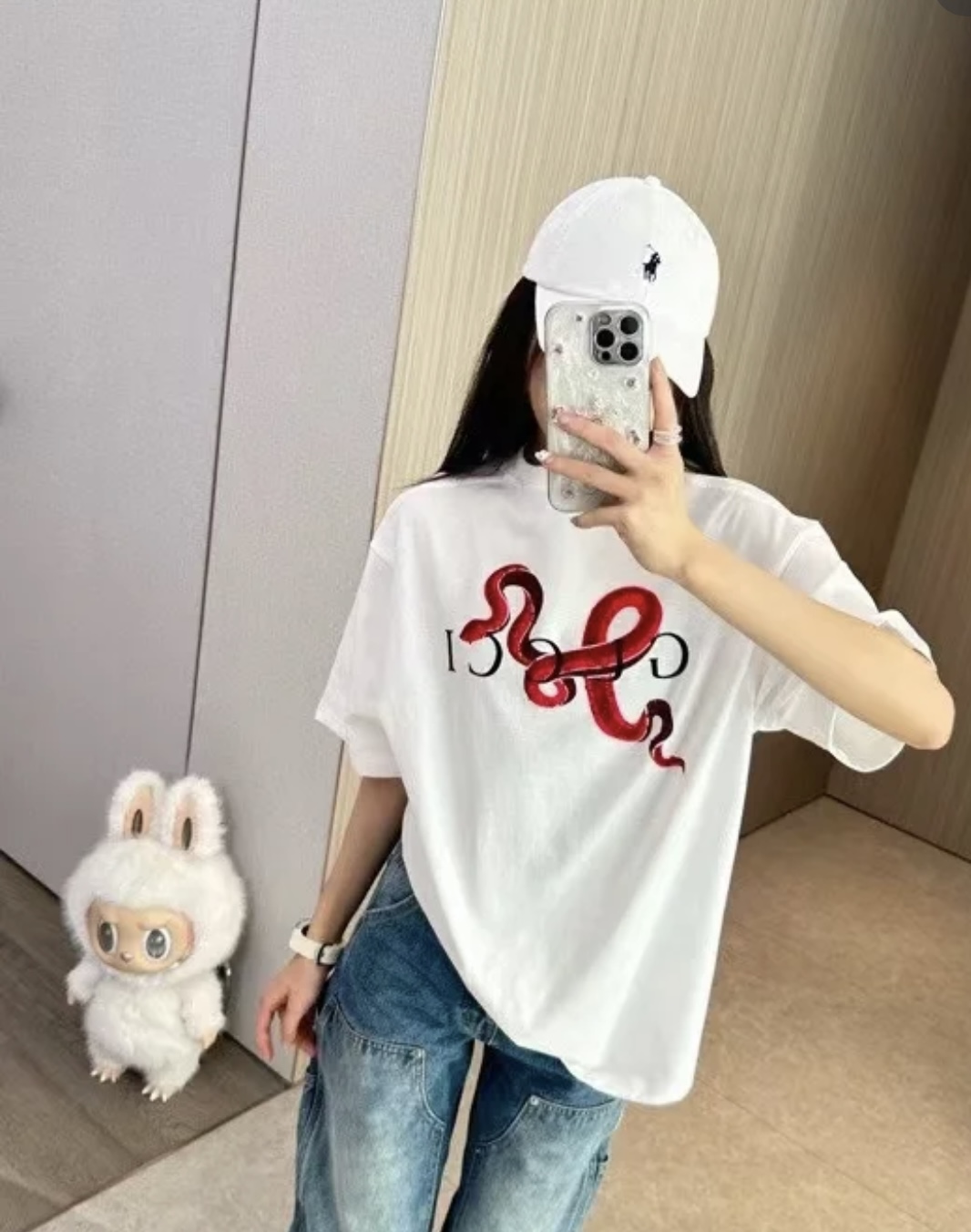 gucci t シャツ アウトレット偽物 トップス 純綿 ゆったり 短袖 通気性いい シンプル ホワイト_2