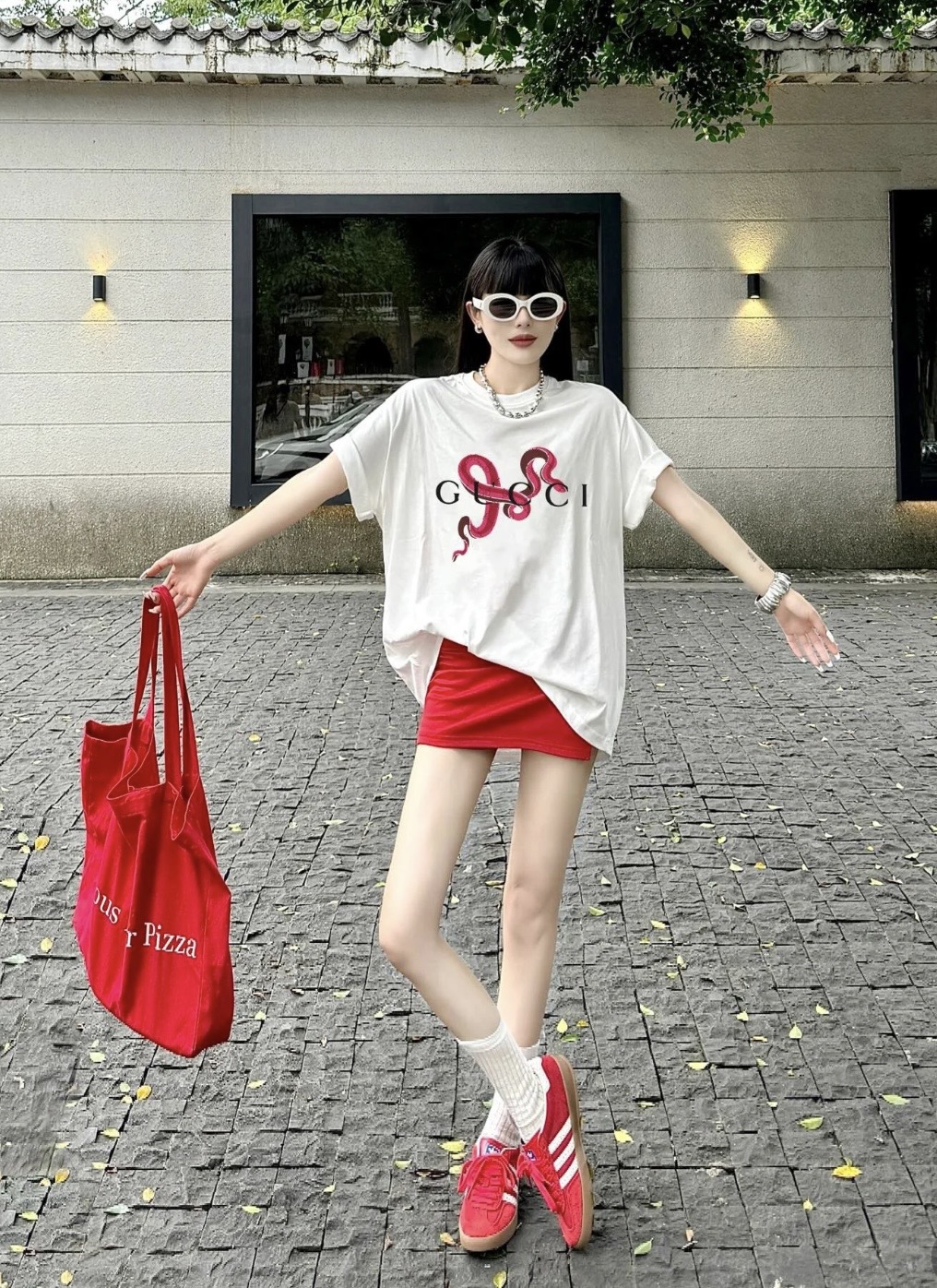 gucci t シャツ アウトレット偽物 トップス 純綿 ゆったり 短袖 通気性いい シンプル ホワイト_3