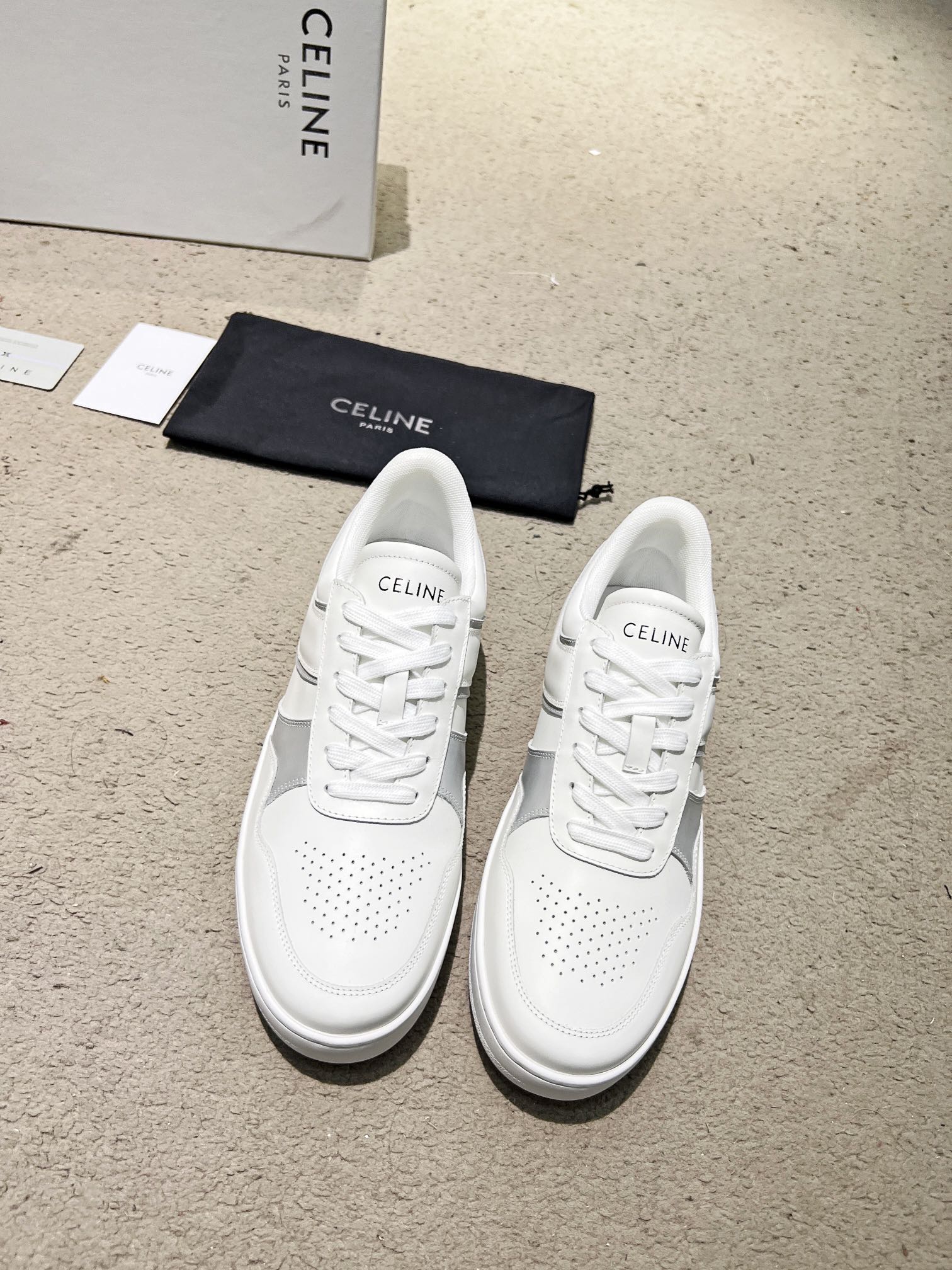 celine 厚底 スニーカー偽物 カジュアルシューズ 歩きやすい 運動 ハンサム ホワイト_3