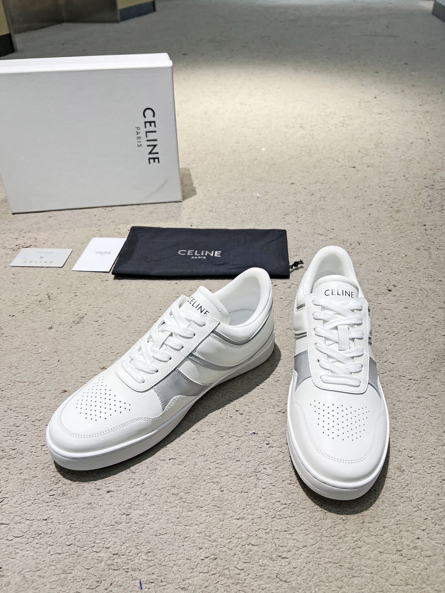 celine 厚底 スニーカー偽物 カジュアルシューズ 歩きやすい 運動 ハンサム ホワイト_4
