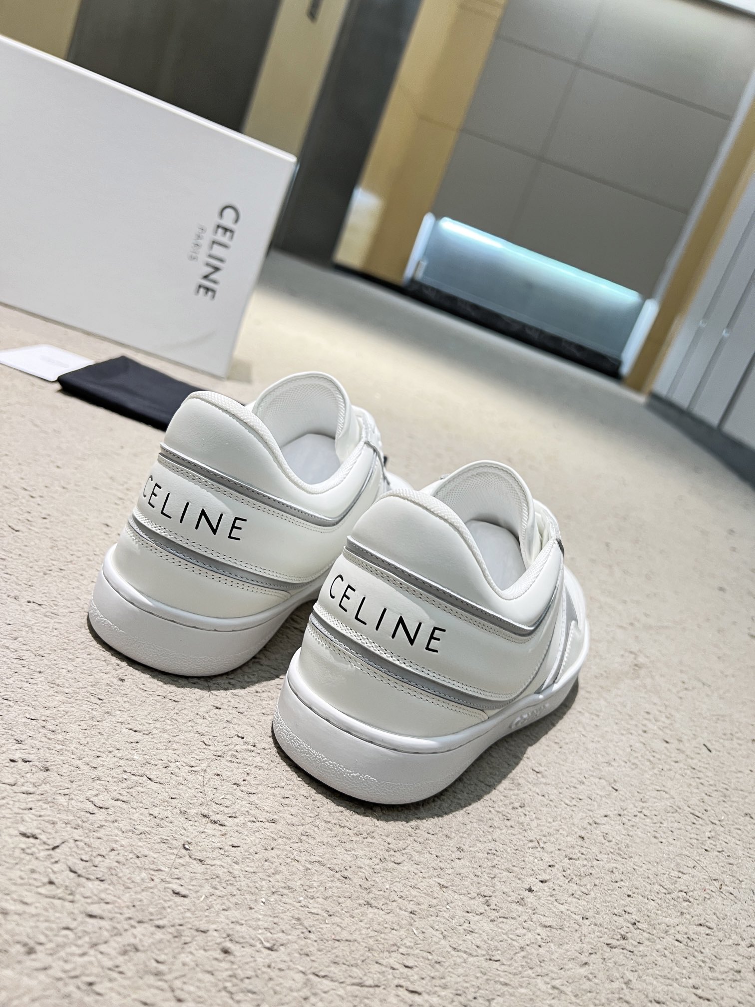 celine 厚底 スニーカー偽物 カジュアルシューズ 歩きやすい 運動 ハンサム ホワイト_5