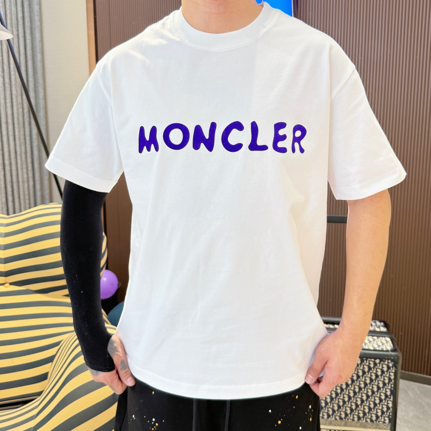 お得品‼tシャツ モンクレールＮ級品 通気性いい トップス 純綿 プリント 半袖 ホワイト_6