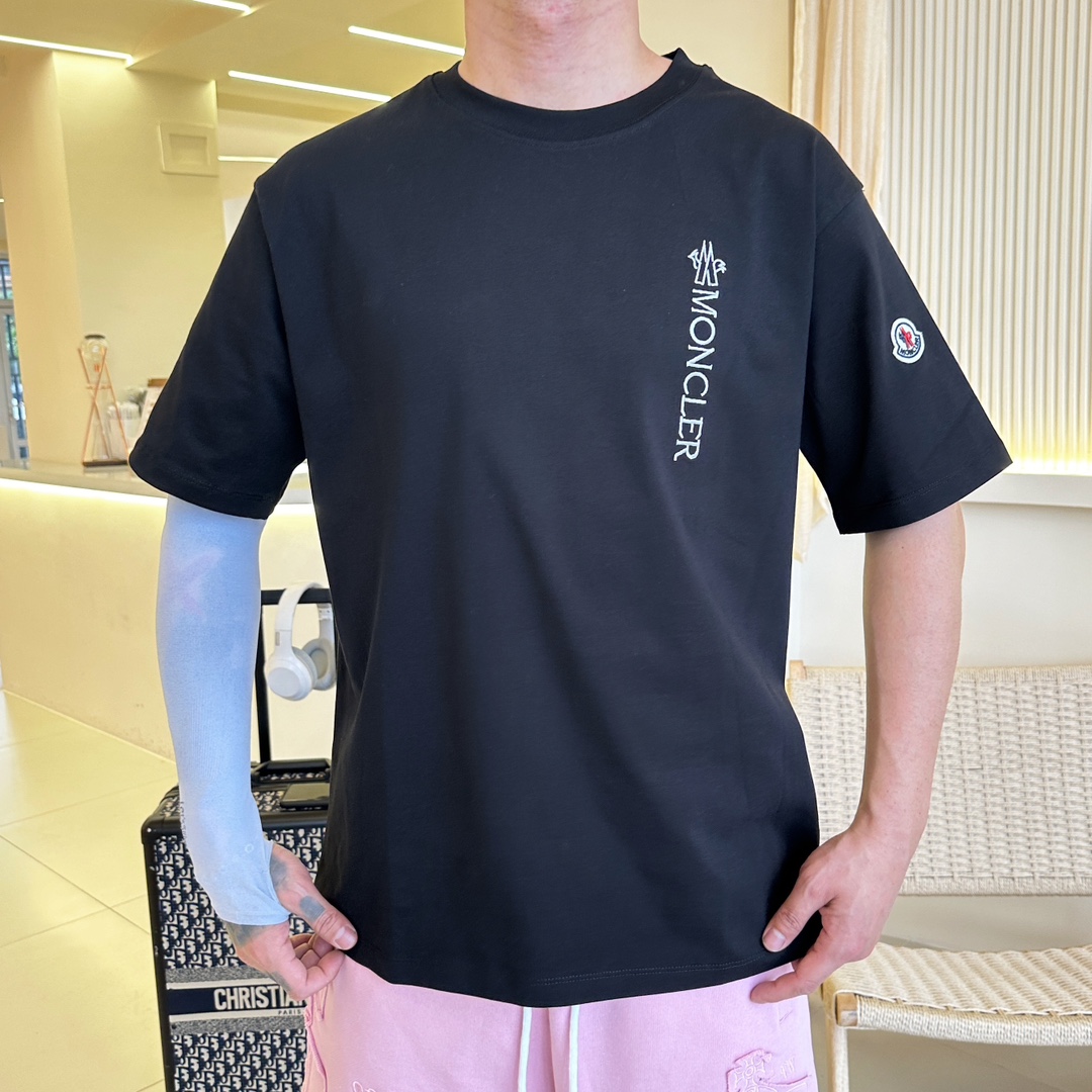 モンクレールキッズtシャツスーパーコピー シンプル トップス 純綿 プリント 半袖 ブラック_5