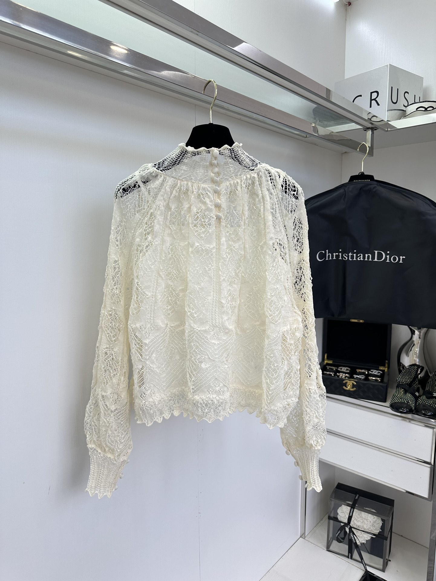 ディオールの服コピー トップス 長袖 シャツ レース カジュアル ホワイト_2