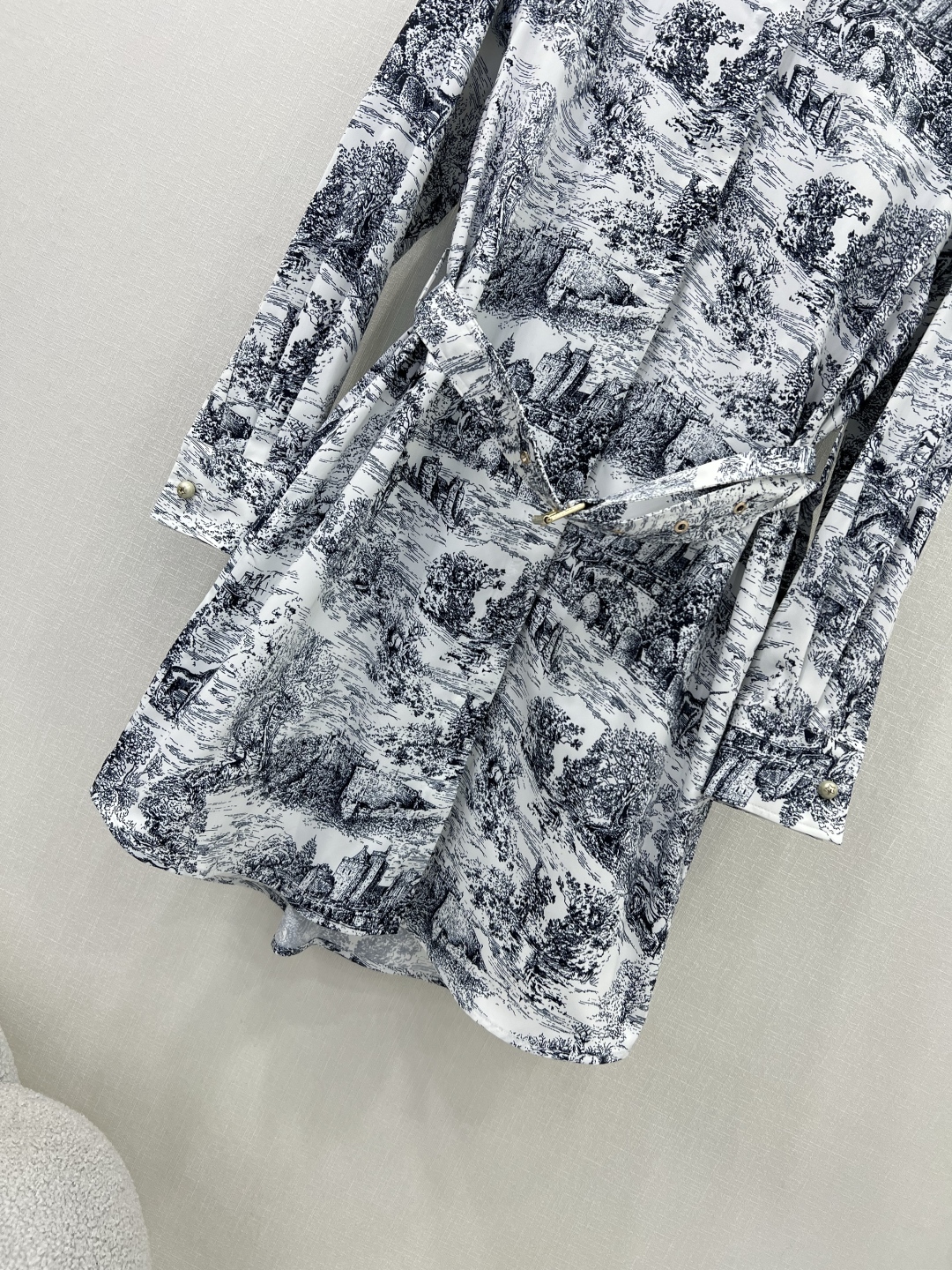 dior スカートスーパーコピー プリント ワンピース 無袖  シンプル シルク グレー_7