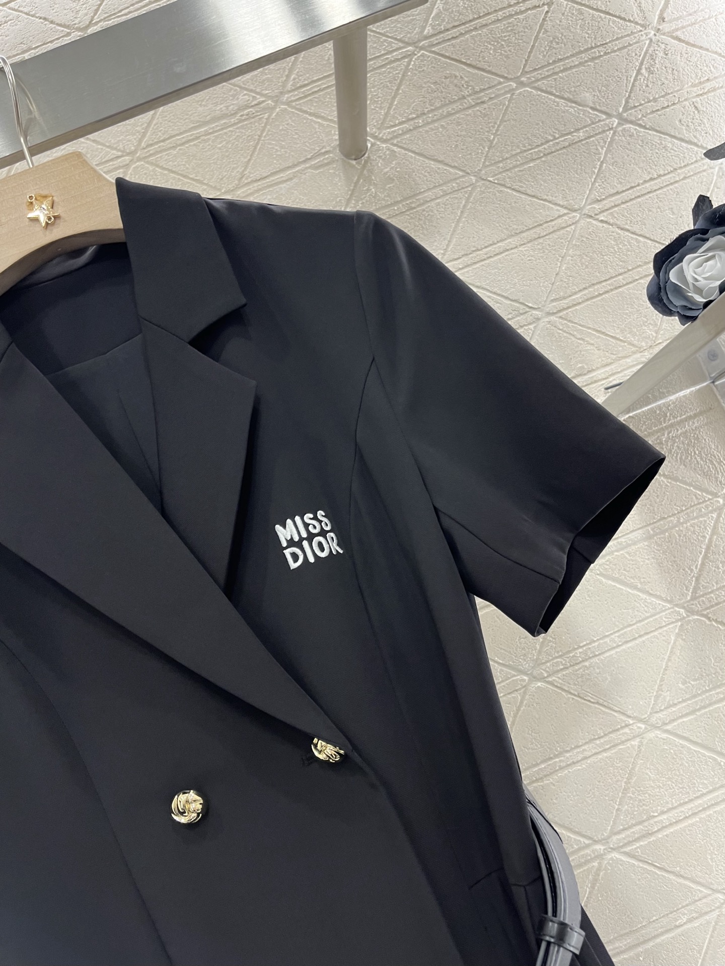 DIOR スカート ヒダコピー プリント ワンピース 短袖  優雅レディ 軽量 ブラック_5