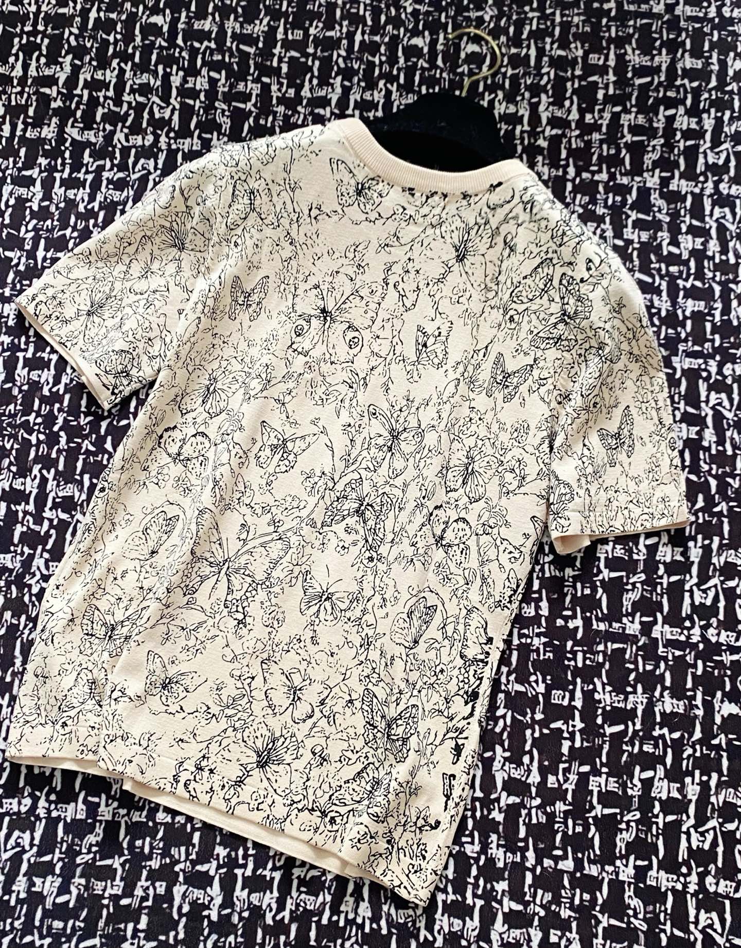 夏新作 ディオールtシャツコピー プリント 純綿 トップス 半袖 シンプル 杏色_5