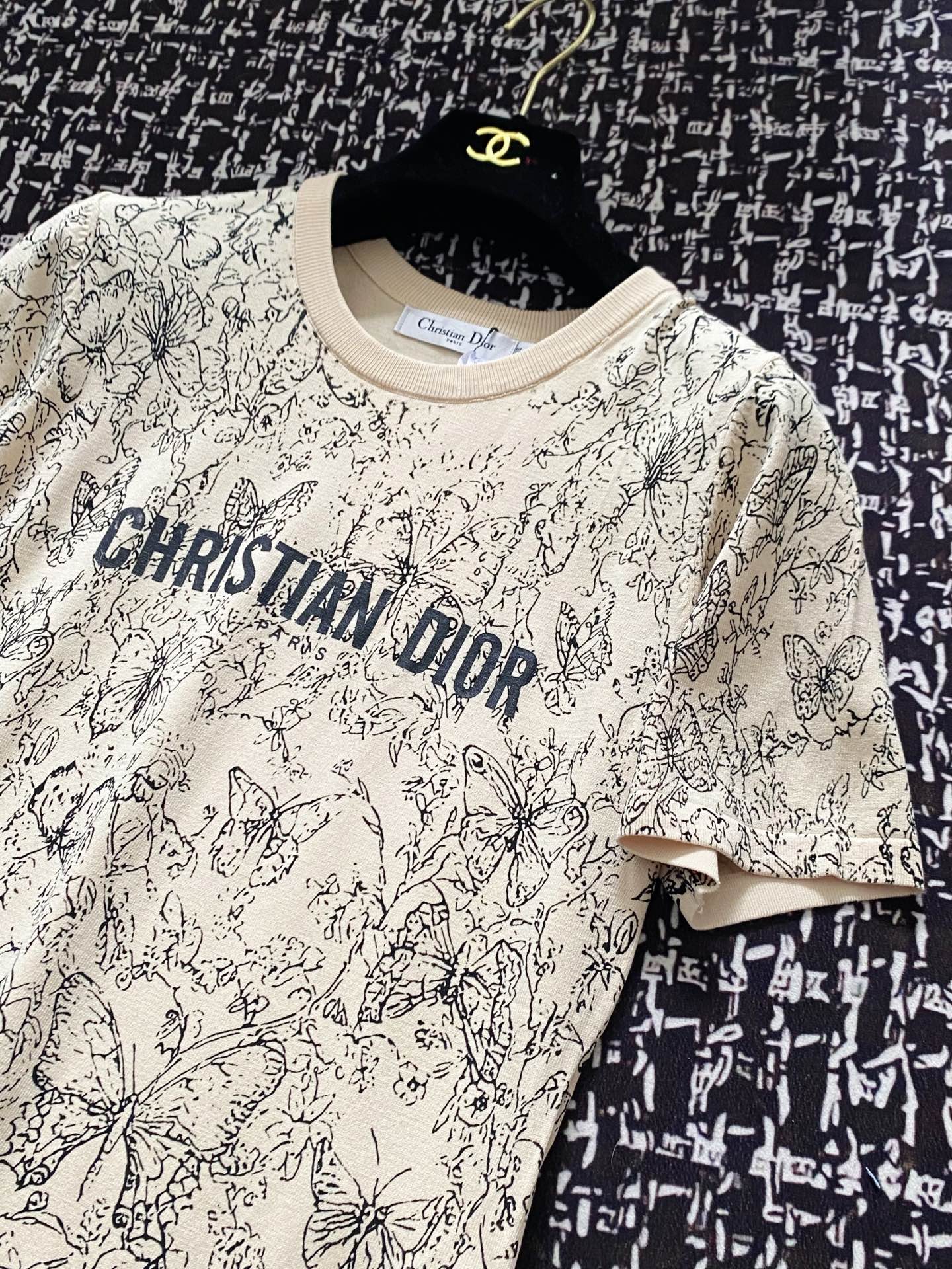 夏新作 ディオールtシャツコピー プリント 純綿 トップス 半袖 シンプル 杏色_6