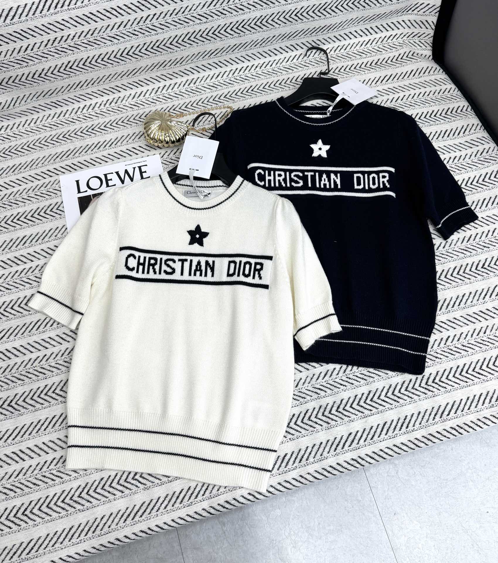 ディオールのtシャツ偽物 ゆったり 純綿 トップス 短袖 柔らかい 2色可選_1