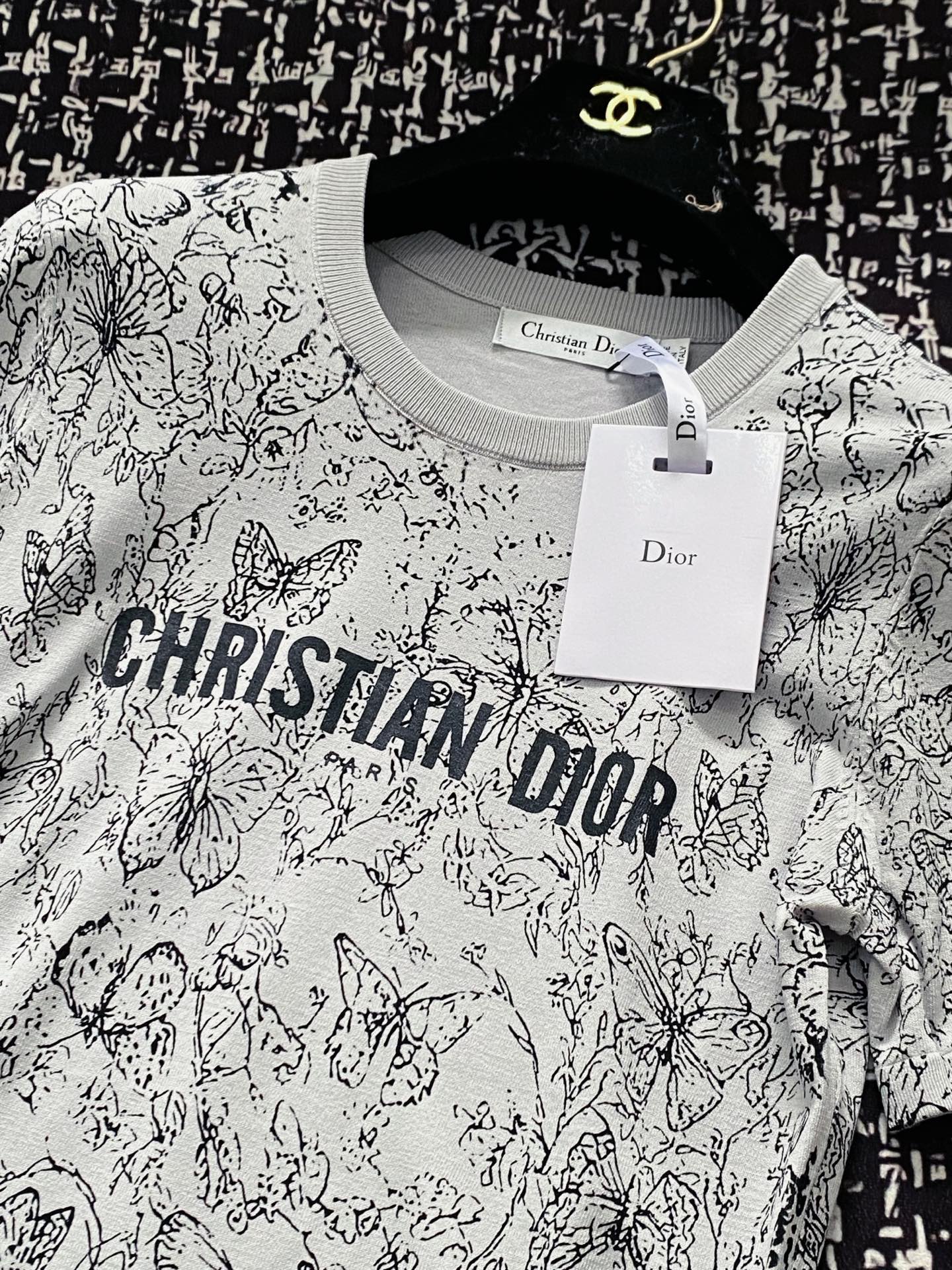 tシャツ ディオールスーパーコピー ゆったり 純綿 トップス 短袖 柔らかい プリント グレー_6