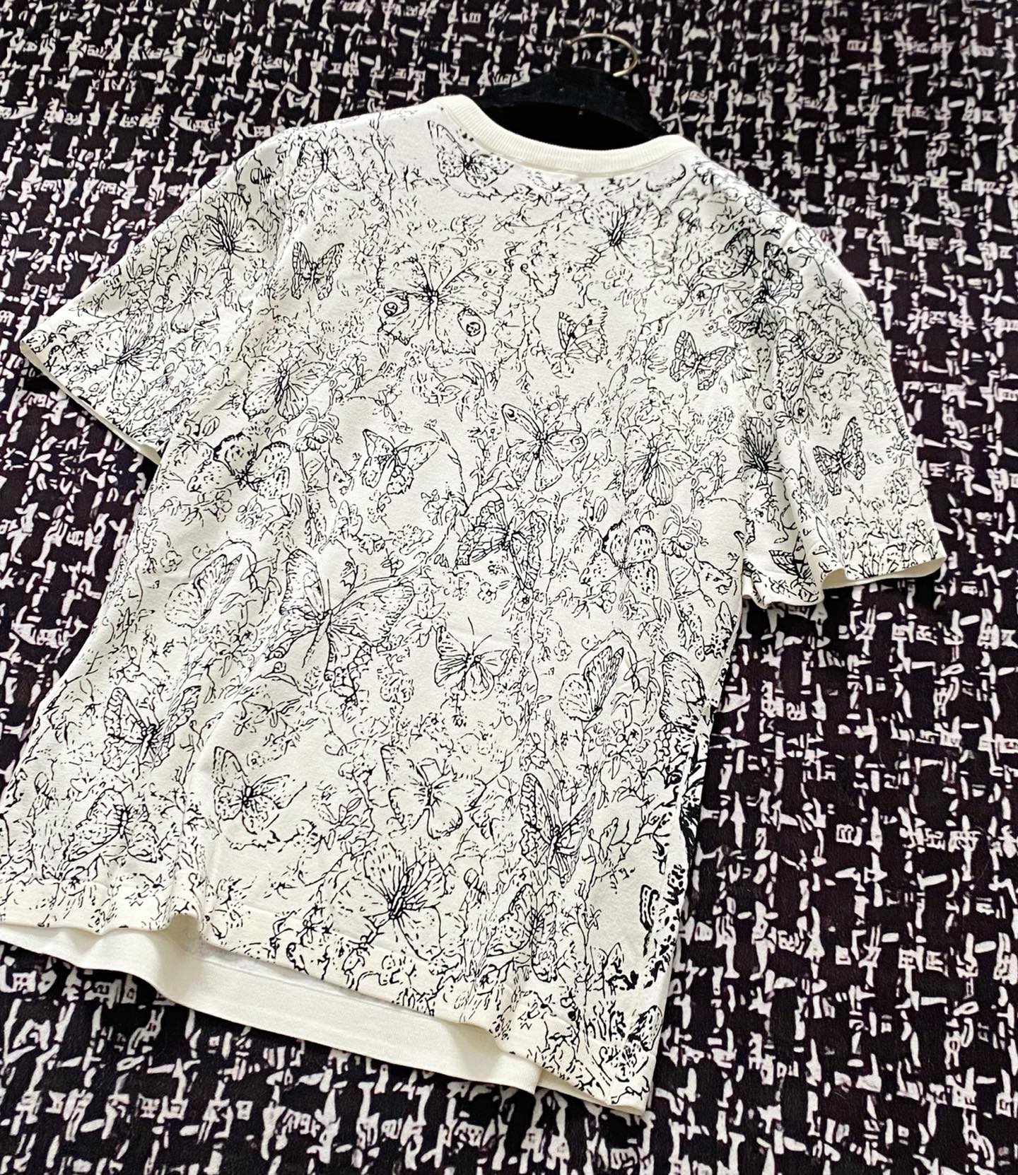 ディオールオム tシャツ偽物 ゆったり 純綿 トップス 短袖 柔らかい プリント 杏色_4