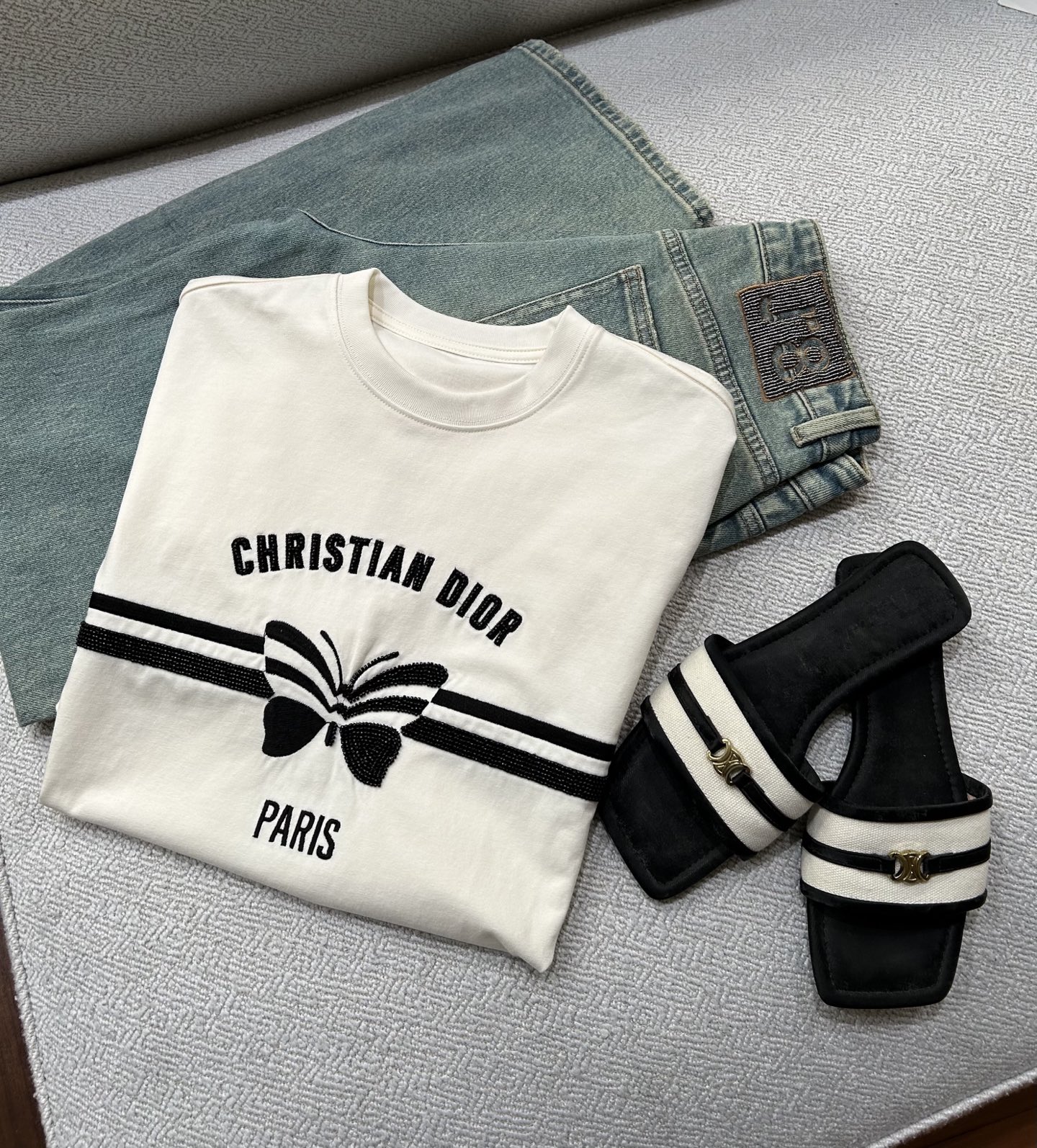 メンズ ディオール tシャツコピー ゆったり 純綿 トップス 短袖 柔らかい プリント ホワイト_2