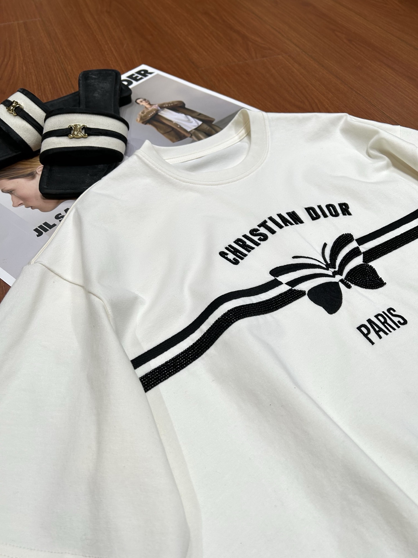 メンズ ディオール tシャツコピー ゆったり 純綿 トップス 短袖 柔らかい プリント ホワイト_3