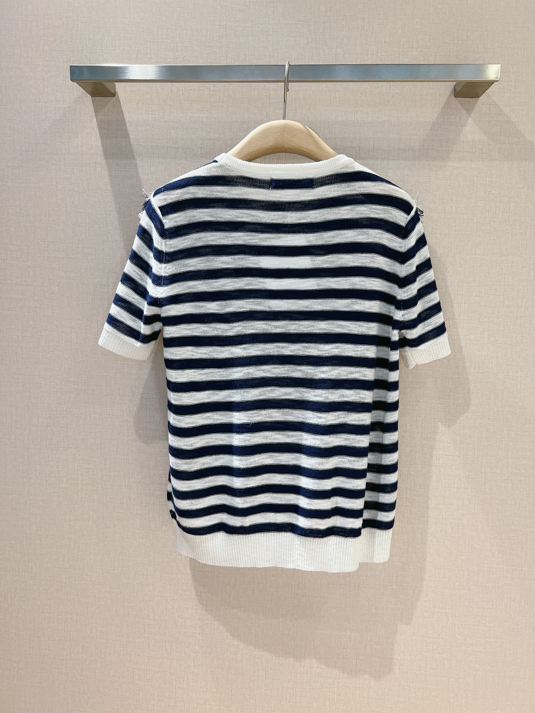 ディオール tシャツ サイズ感スーパーコピー 純綿 トップス 短袖 シンプル 横縞 ブラック_4