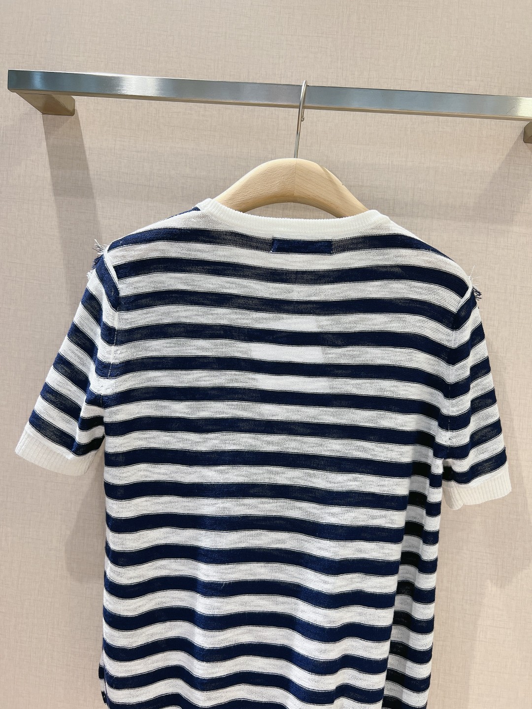 ディオール tシャツ サイズ感スーパーコピー 純綿 トップス 短袖 シンプル 横縞 ブラック_5