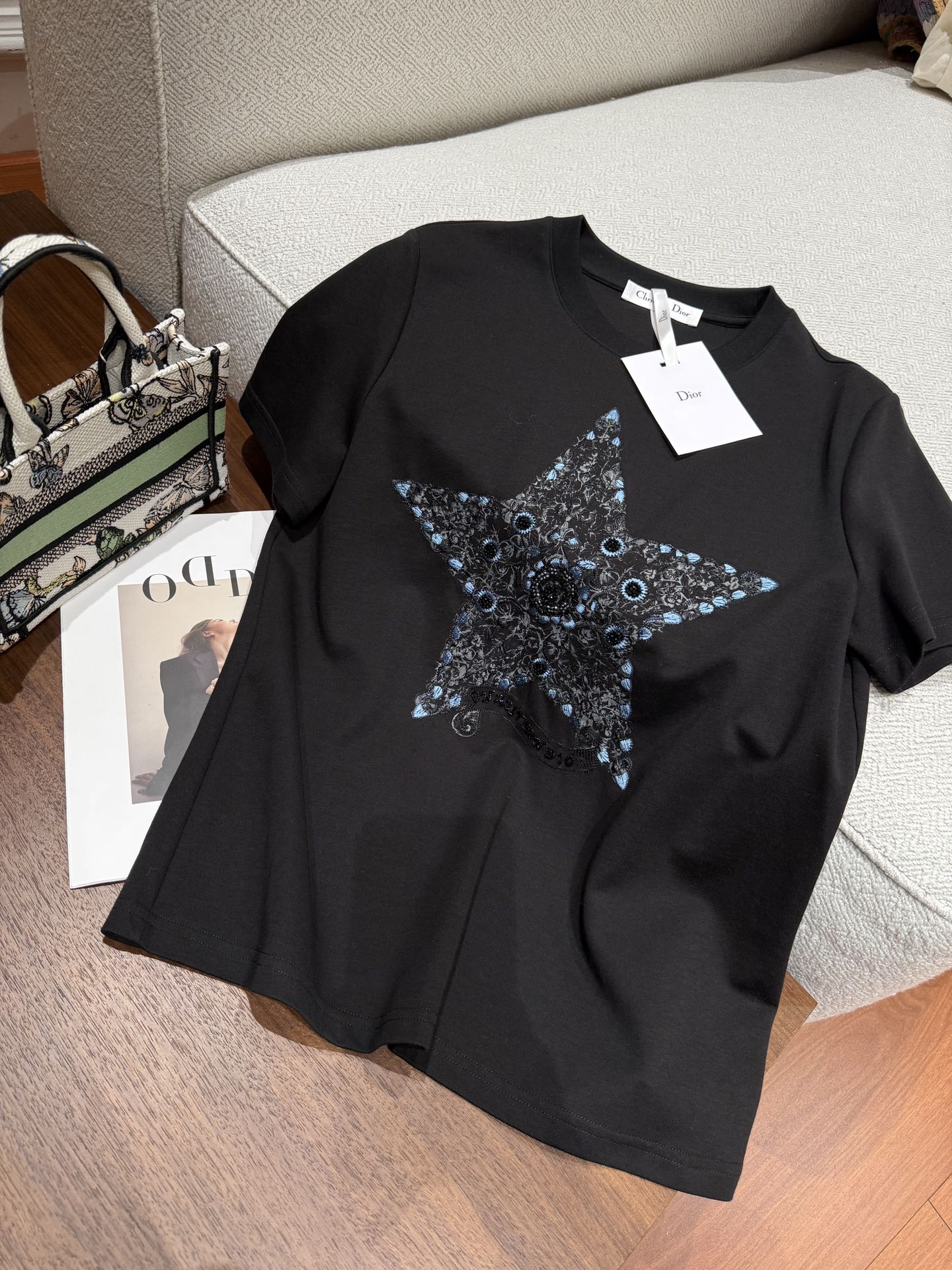 びっくりした価格 ディオールの t シャツＮ級品 星 シンプル 純綿 トップス 短袖 ブラック_3