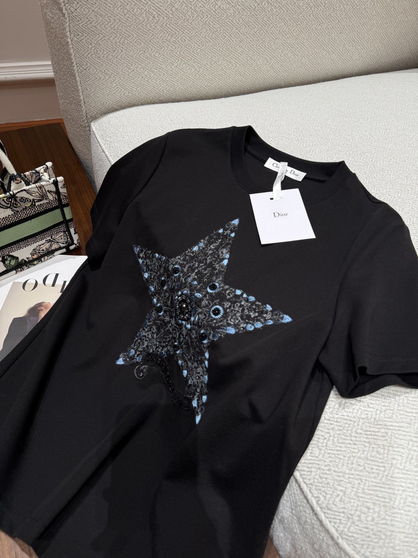 びっくりした価格 ディオールの t シャツＮ級品 星 シンプル 純綿 トップス 短袖 ブラック_4