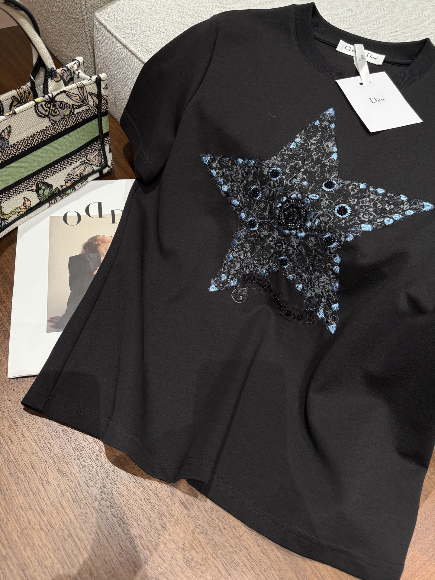 びっくりした価格 ディオールの t シャツＮ級品 星 シンプル 純綿 トップス 短袖 ブラック_5