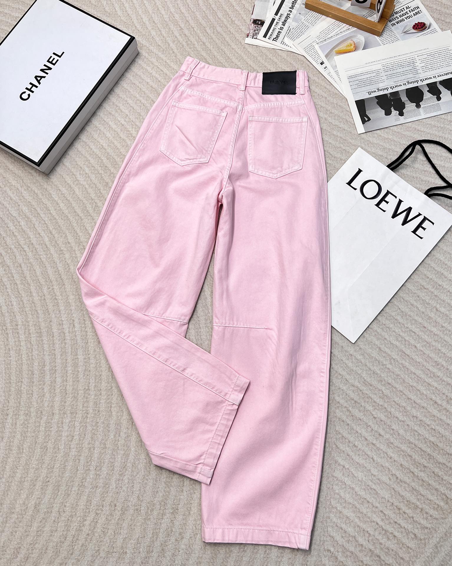 ロエベジーンズＮ級品 カジュアルパンツ ズボン デニム ゆったり L105270 ピンク_2