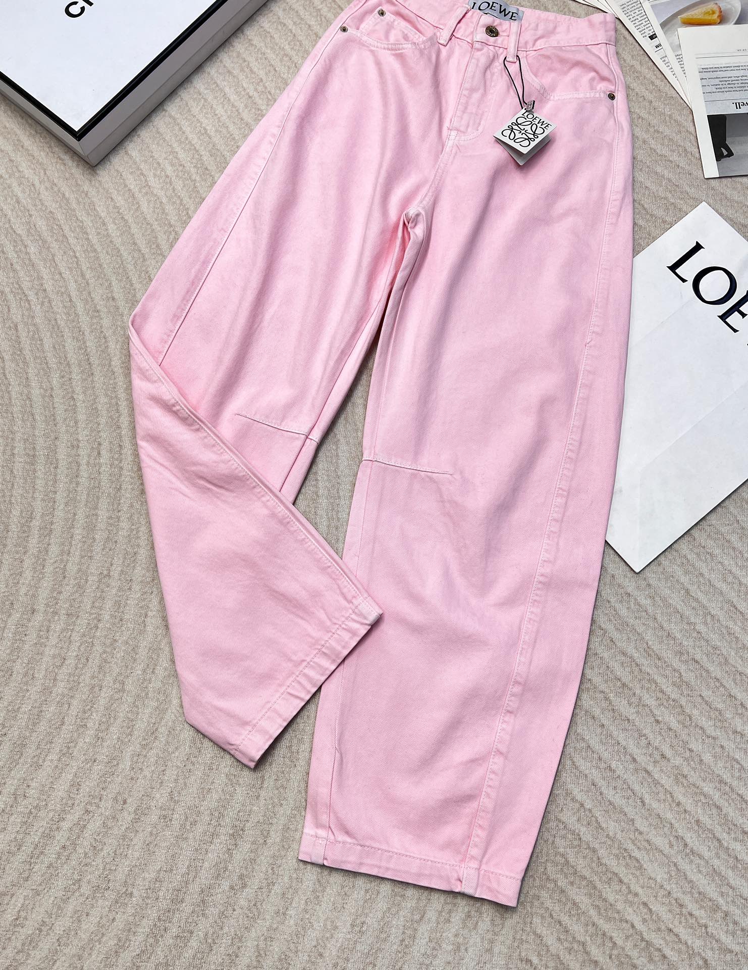 ロエベジーンズＮ級品 カジュアルパンツ ズボン デニム ゆったり L105270 ピンク_7