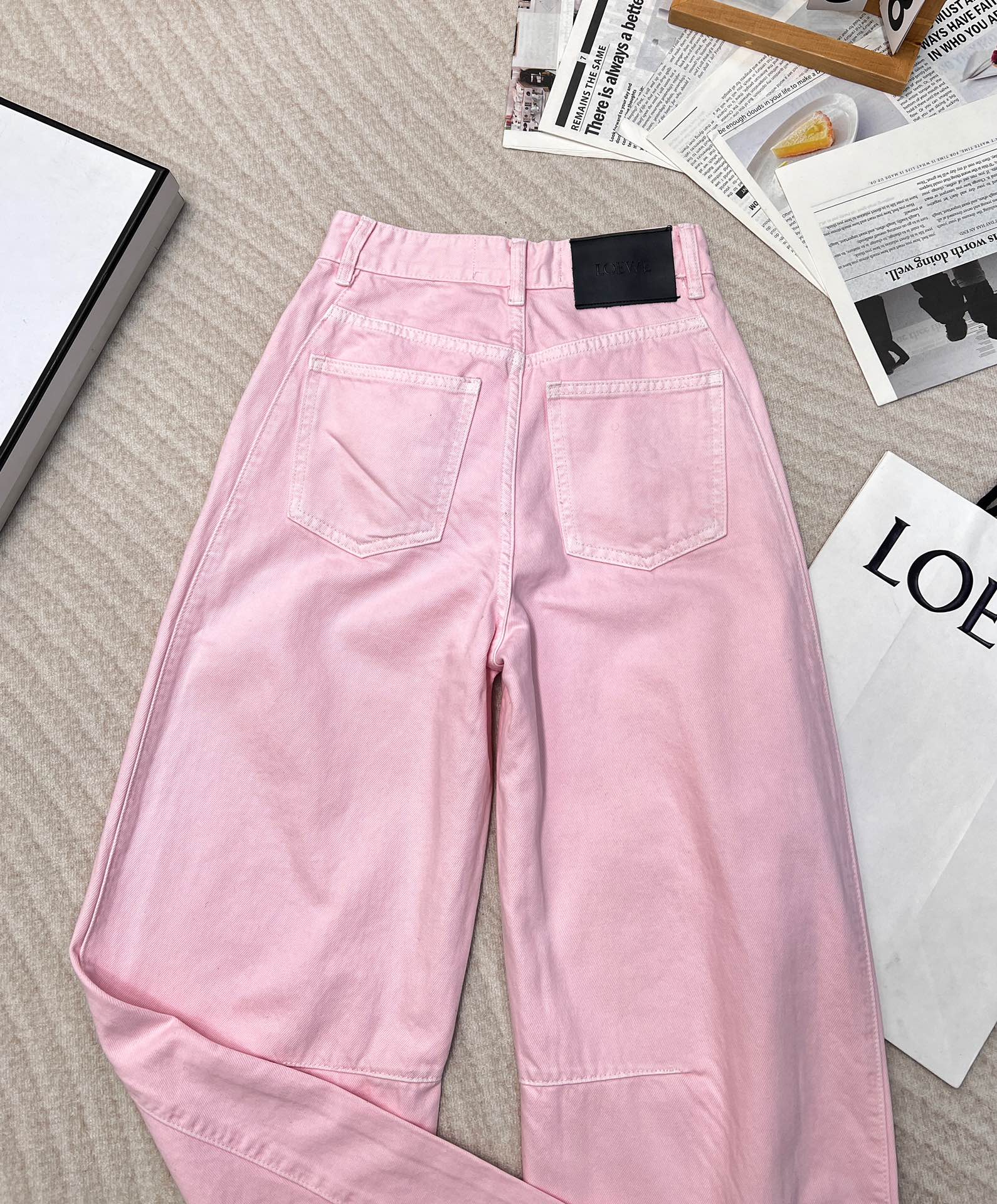 ロエベジーンズＮ級品 カジュアルパンツ ズボン デニム ゆったり L105270 ピンク_9