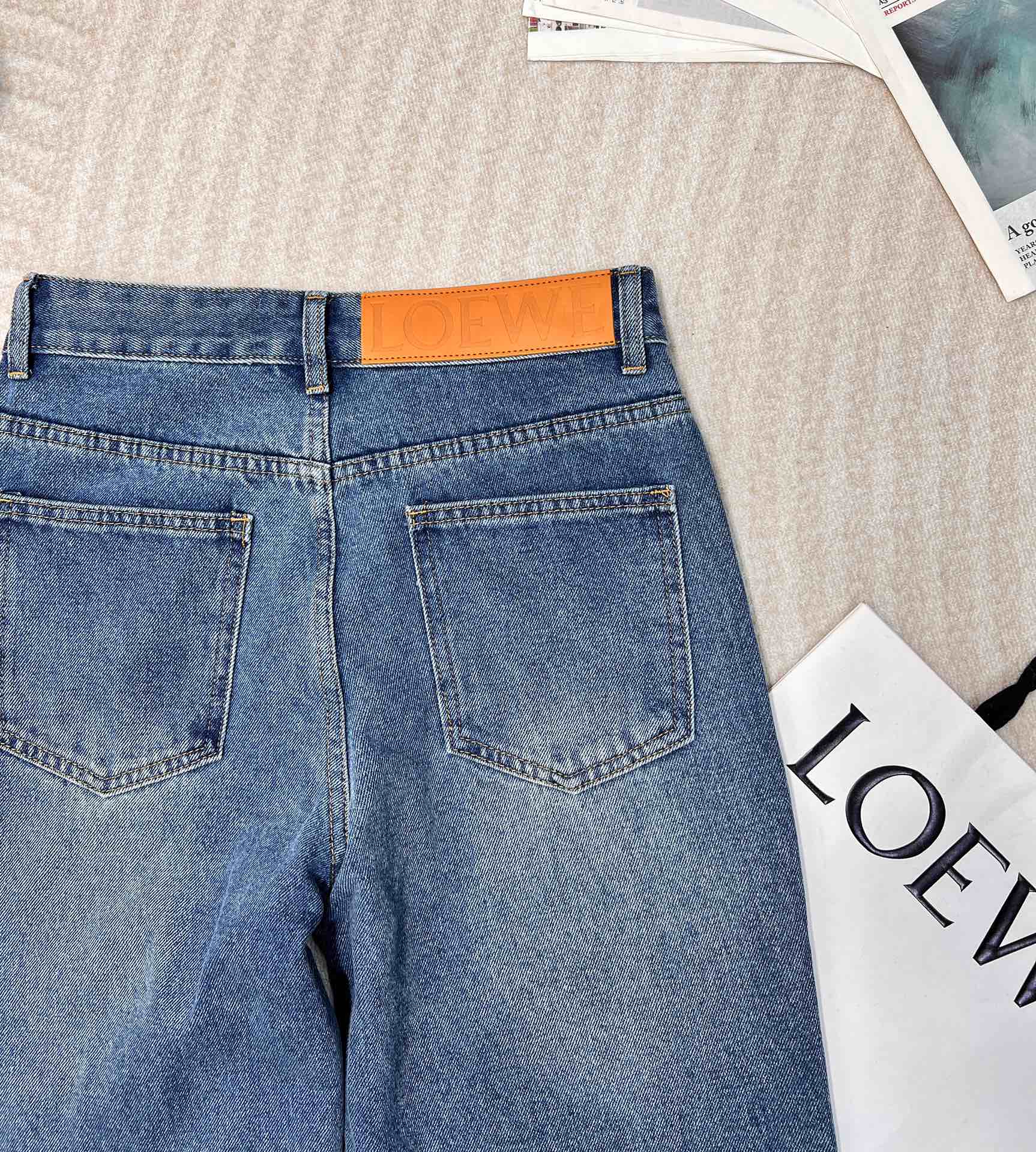 loewe アナグラム デニム偽物 ジーンズ カジュアルパンツ ズボン ゆったり L108270 ブルー_11