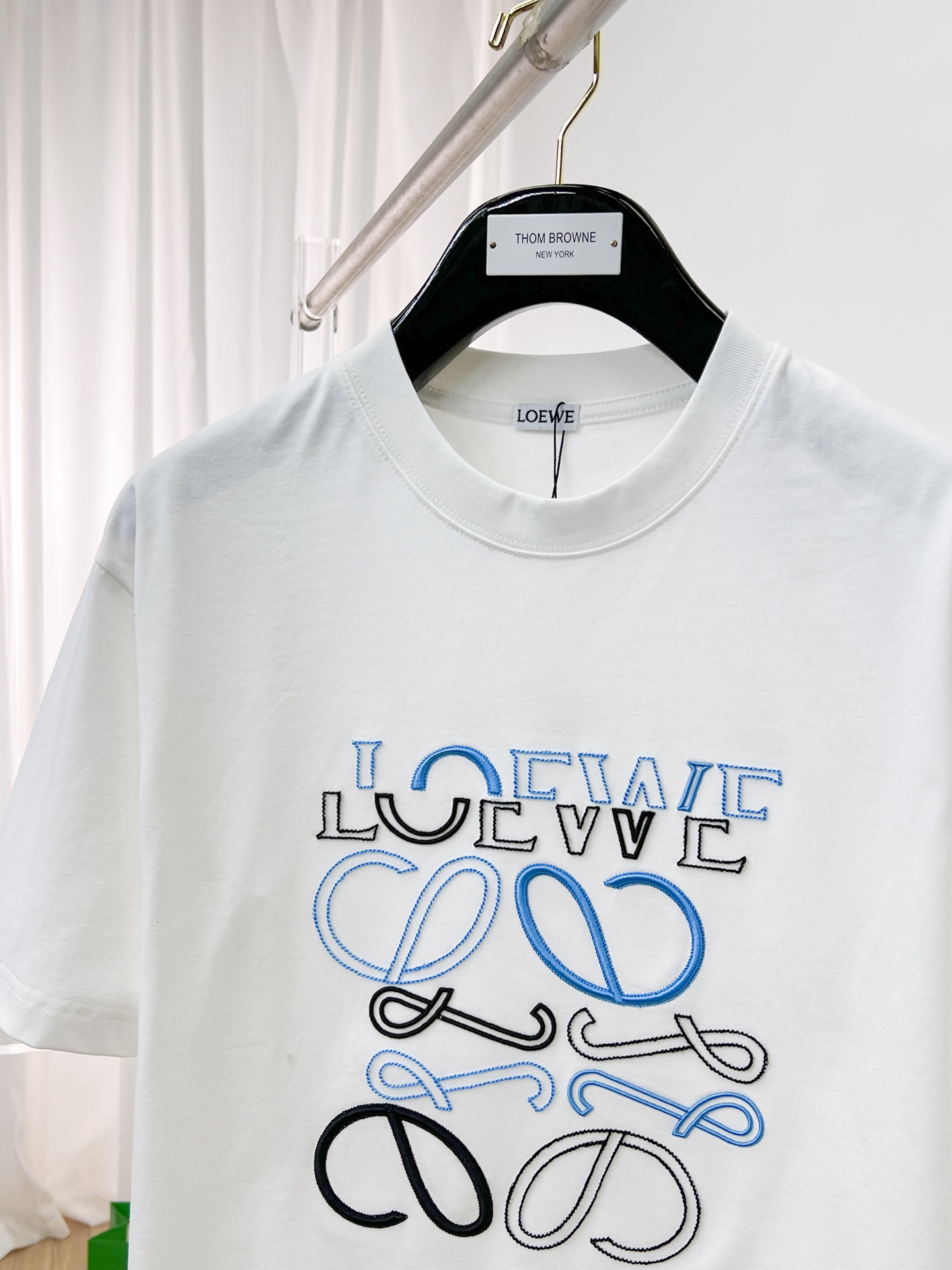 お得品‼ロエベtシャツ サイズ偽物 純綿 トップス 半袖 ロゴプリント シンプル ホワイト_2