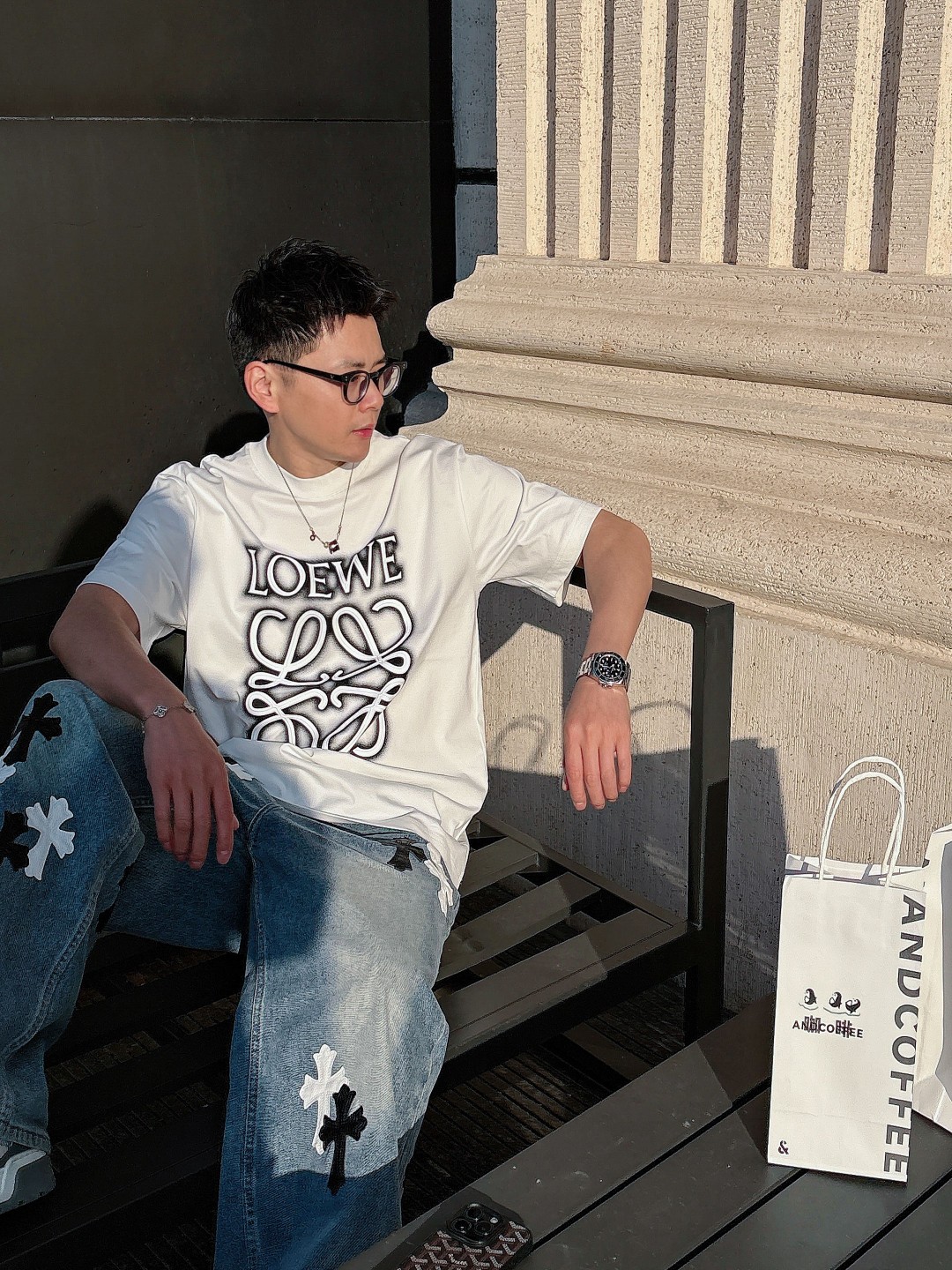 人気流行品 ロエベ tシャツ ロゴコピー シンプル  純綿 トップス 短袖 ロゴプリント ホワイト_4