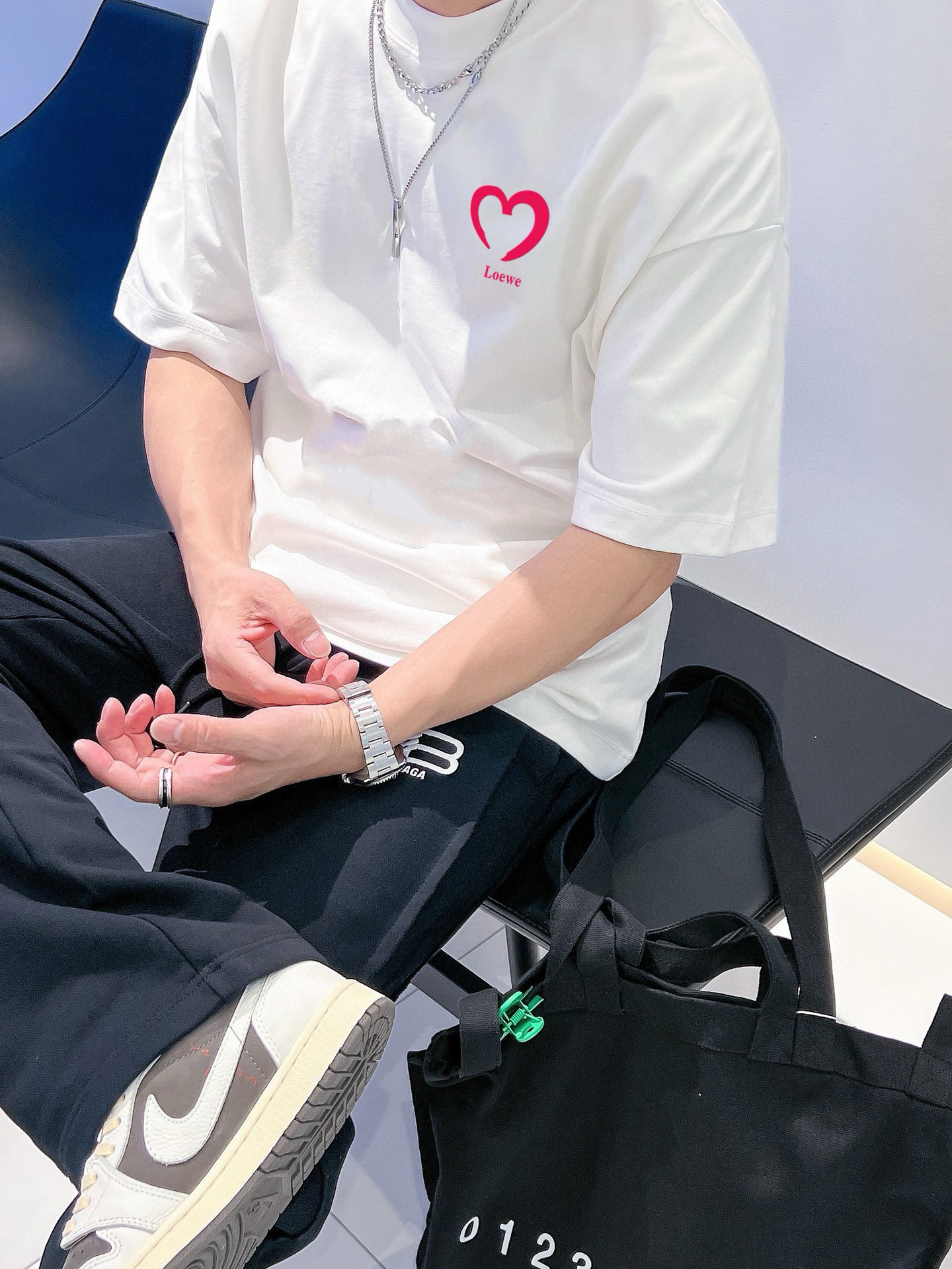 数量限定 ロエベ tシャツ キッズコピー ファッション  純綿 トップス 短袖 ホワイト_6