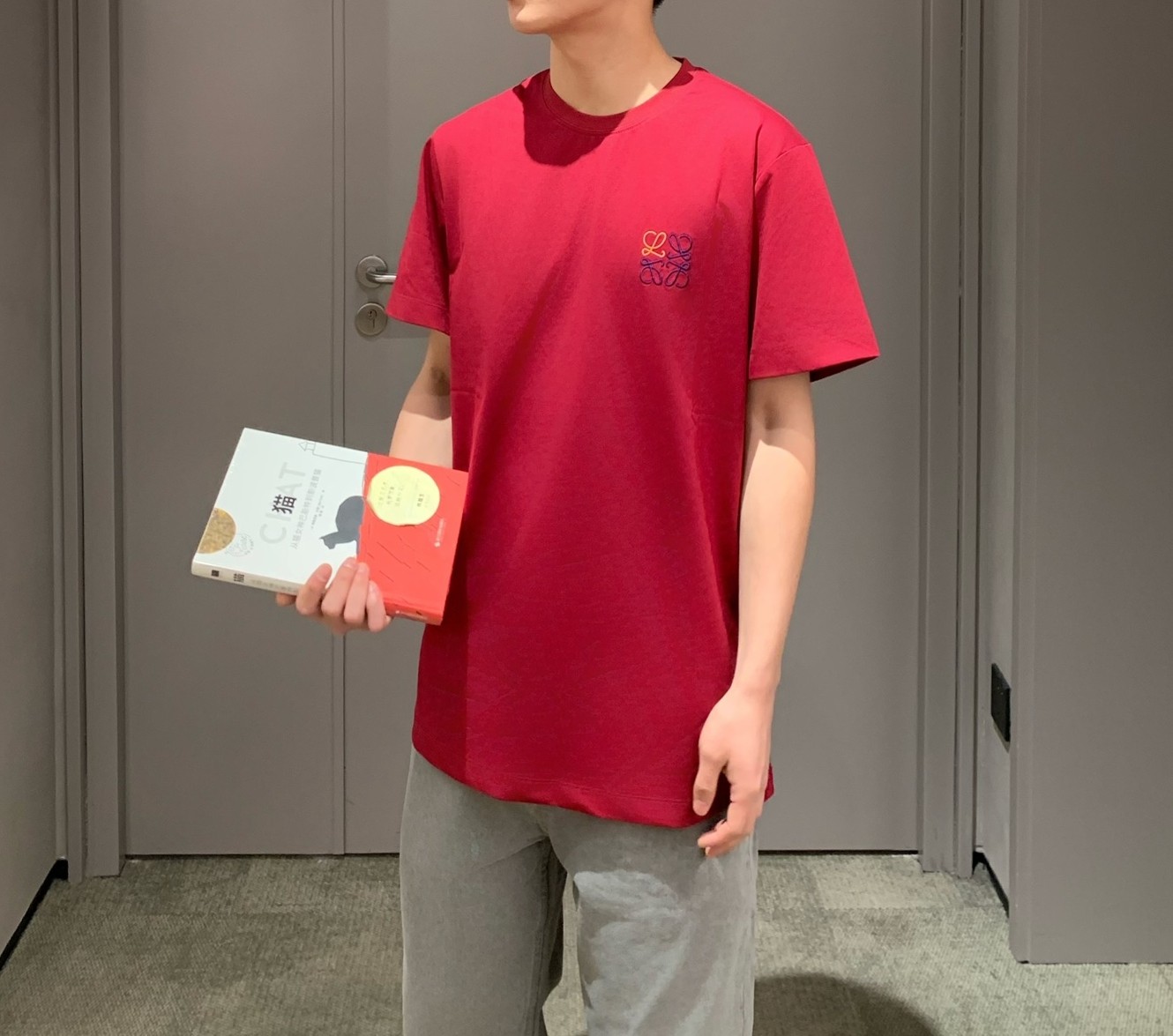 ロエベ ネズミ tシャツコピー 新作 ファッション  純綿 トップス 短袖 柔らかい レッド_6
